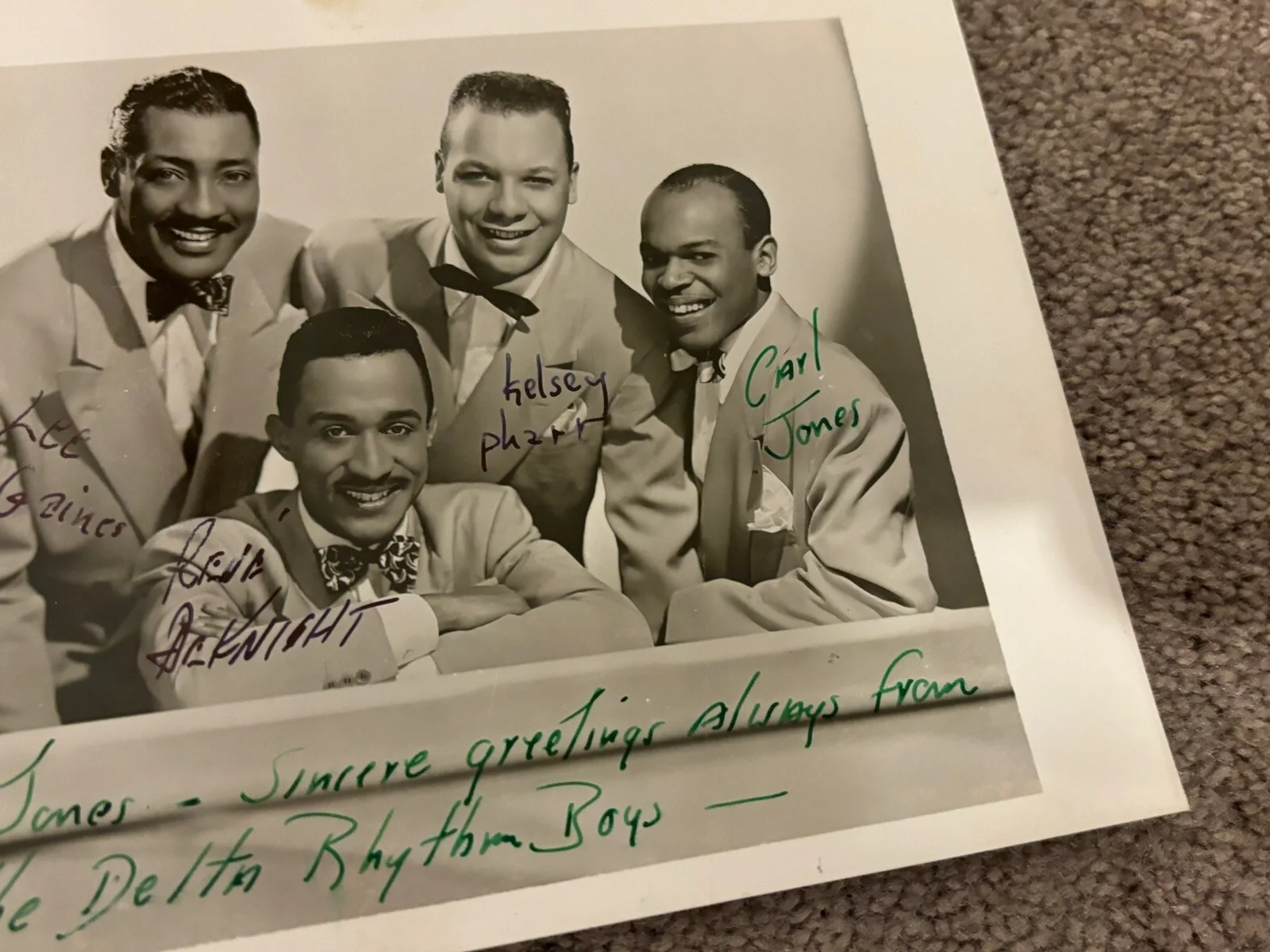 The Delta Rhythm Boys Band Music Signed Autograph Photo Please Read, изображение 4
