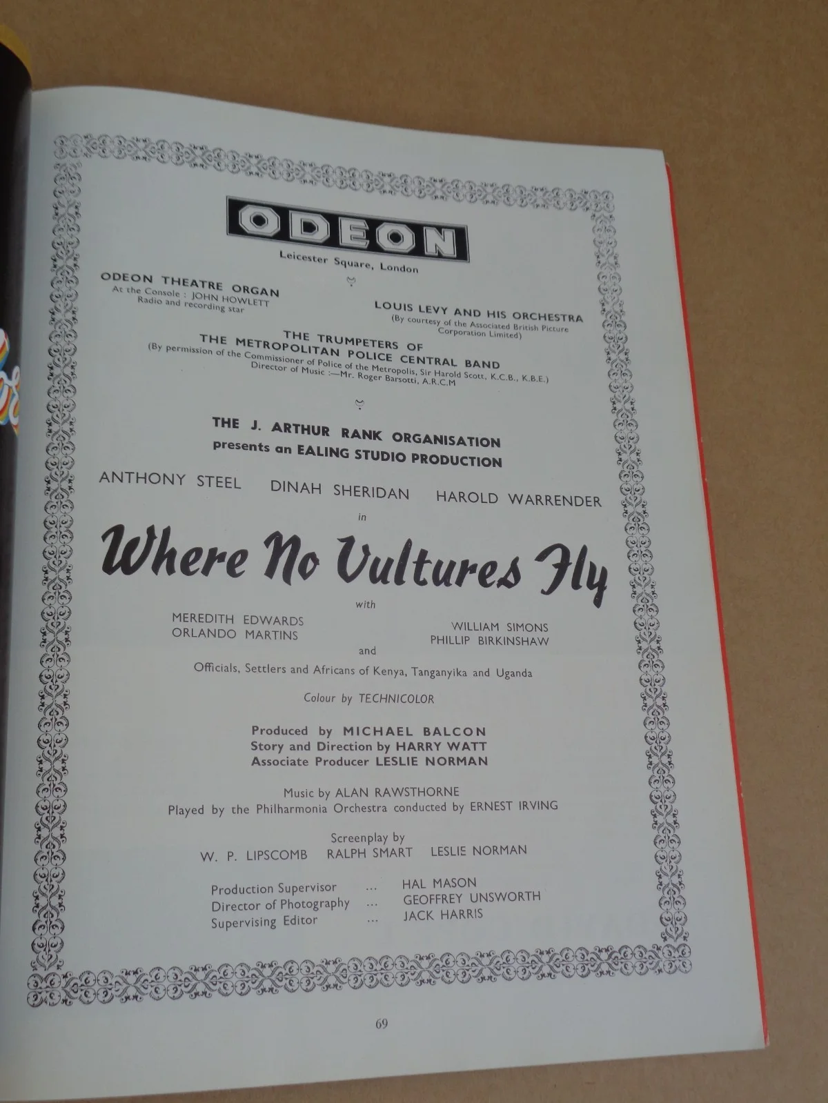 Anthony Steel - Where Vultures Fly - 1951 UK Royal Film Premiere Brochure, изображение 3
