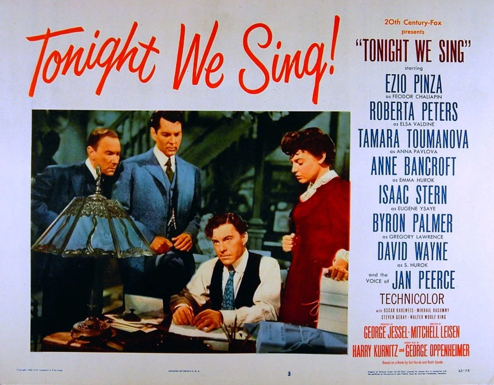 TONIGHT WE SING 1953 Ezio Pinza David Wayne Tamara Toumanova 7 LOBBY CARDS, image 2