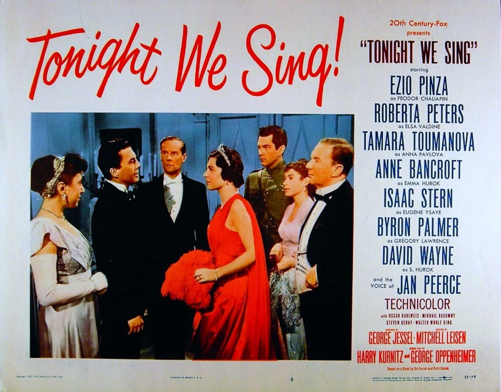 TONIGHT WE SING 1953 Ezio Pinza David Wayne Tamara Toumanova 7 LOBBY CARDS, image 3
