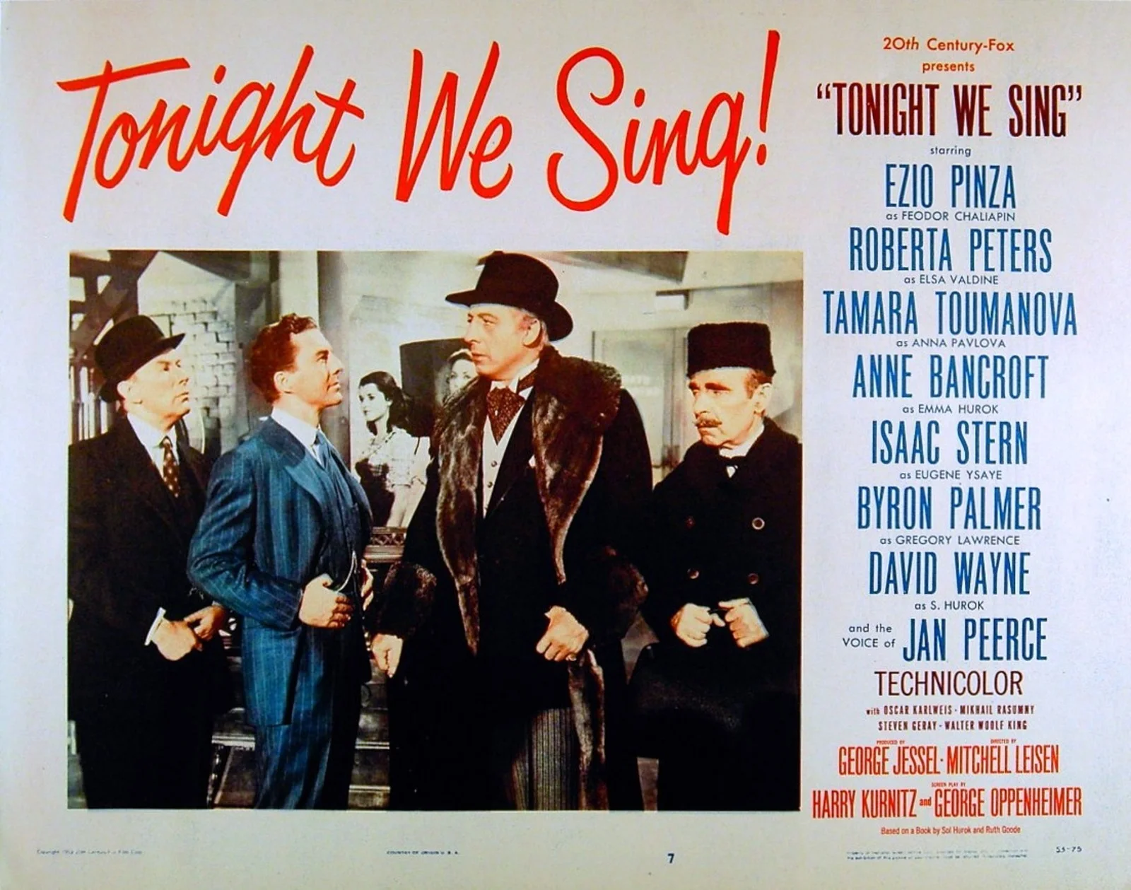 TONIGHT WE SING 1953 Ezio Pinza David Wayne Tamara Toumanova 7 LOBBY CARDS, image 5