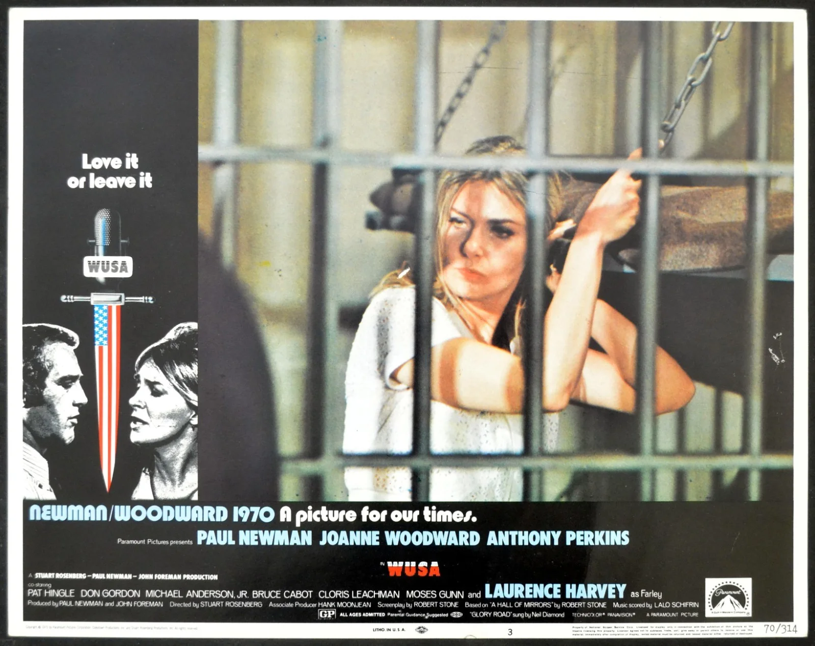 WUSA 1970 Paul Newman, Joanne Woodward, Anthony Perkins 7 LOBBY CARDS, изображение 2