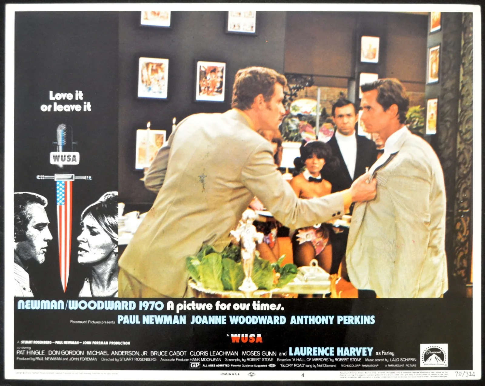 WUSA 1970 Paul Newman, Joanne Woodward, Anthony Perkins 7 LOBBY CARDS, изображение 3