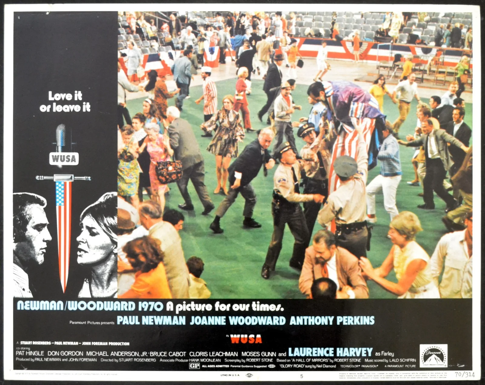WUSA 1970 Paul Newman, Joanne Woodward, Anthony Perkins 7 LOBBY CARDS, изображение 4