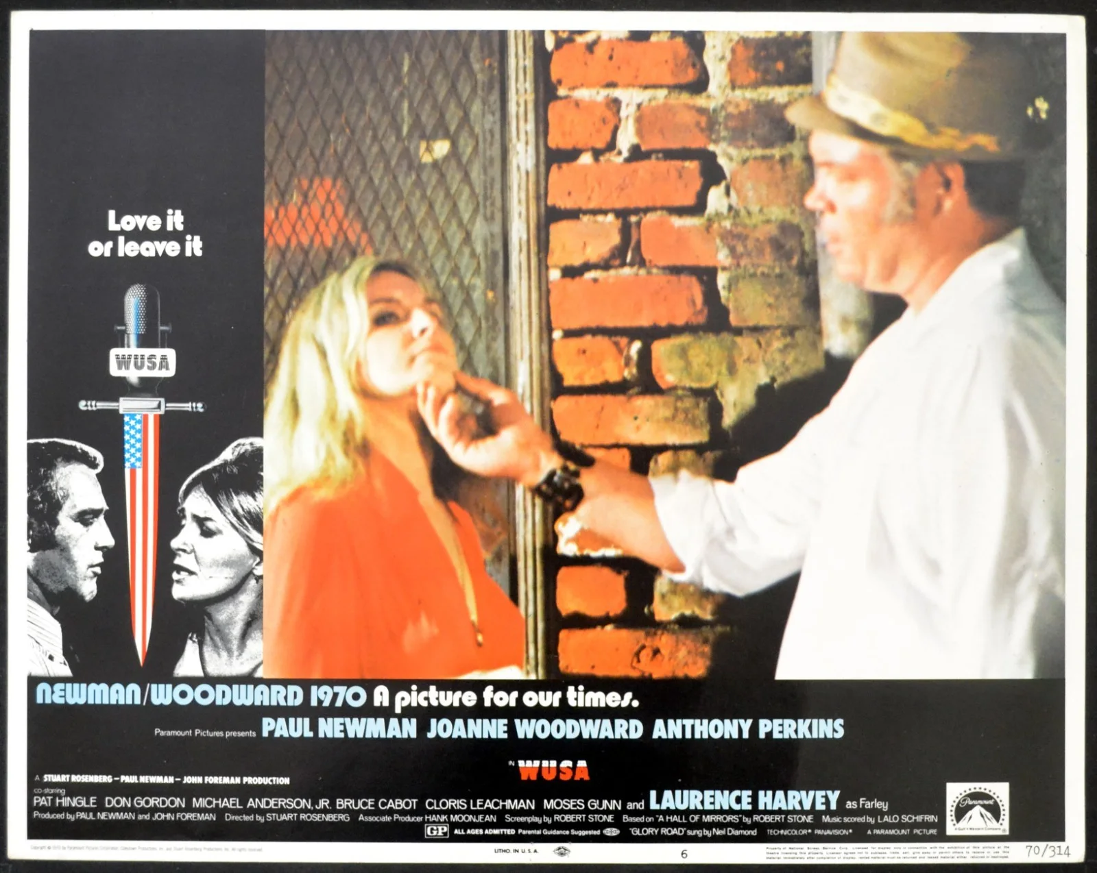 WUSA 1970 Paul Newman, Joanne Woodward, Anthony Perkins 7 LOBBY CARDS, изображение 5