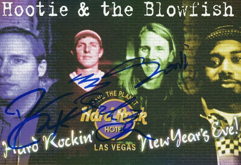 Hootie And The Blowfish, Mark Bryan, Jim Sonefeld — HOOTIE AND THE BLOWFISH - PICTURE POST CARD SIGNED WITH CO-SIGNERS