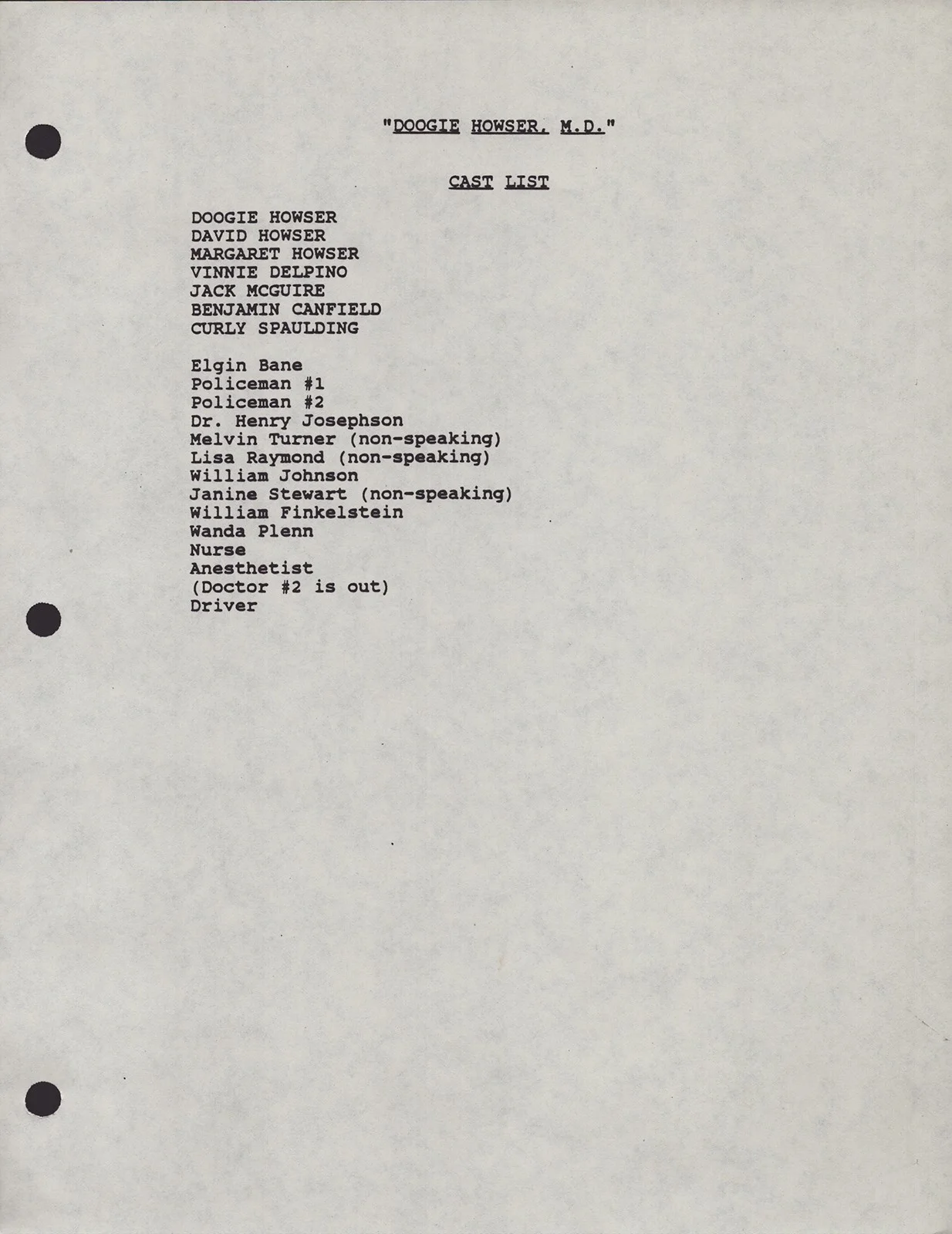 Lisa Dean Ryan, Markus Redmond, Mitchell Anderson — DOOGIE HOWSER, M.D. TV CAST - SCRIPT SIGNED WITH CO-SIGNERS, image 3