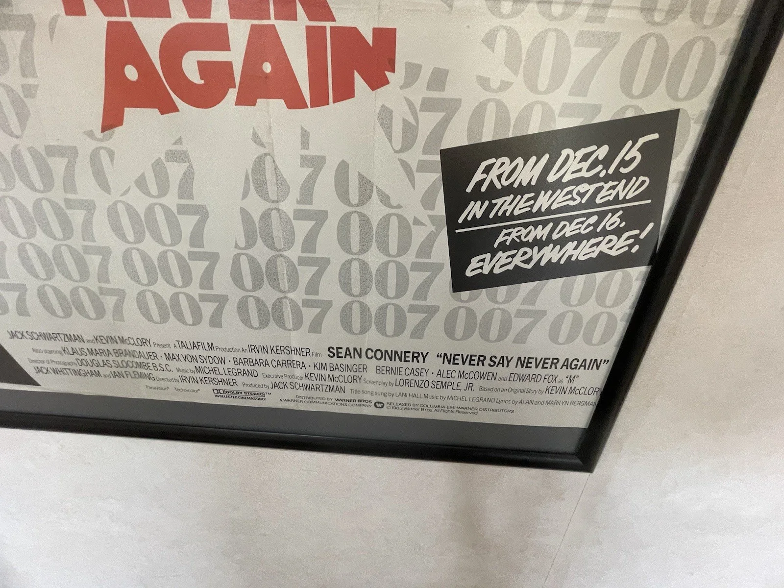 NEVER SAY NEVER AGAIN (1983) - original UK quad Adv. film poster, James Bond 007, image 5