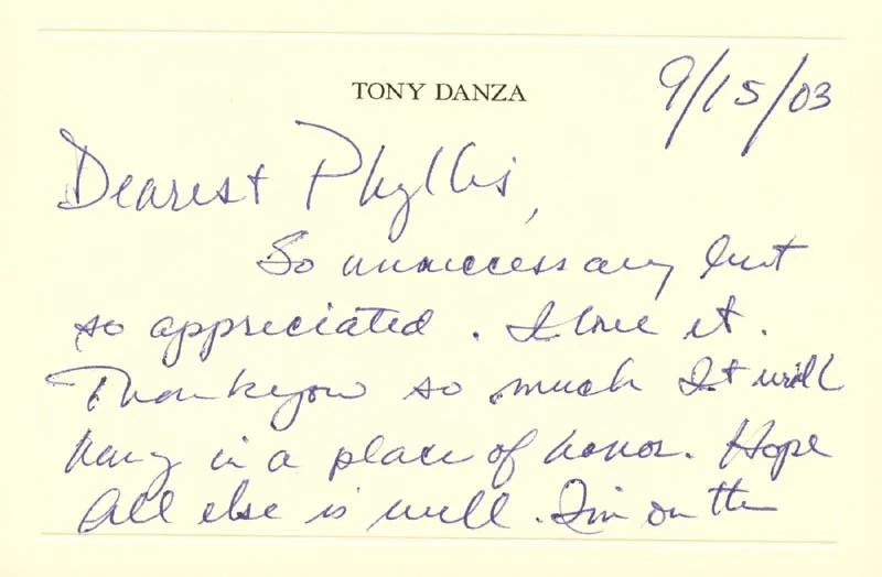 Tony Danza — TONY DANZA - AUTOGRAPH LETTER SIGNED 09/15/2003, image 2