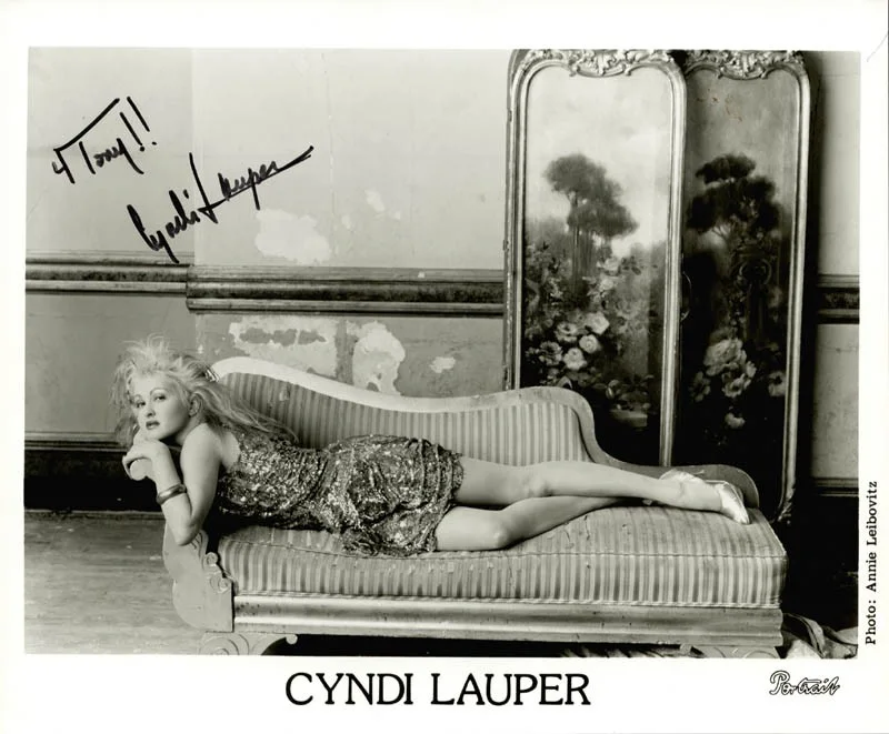 Cyndi Lauper — CYNDI LAUPER - INSCRIBED PRINTED PHOTOGRAPH SIGNED IN INK