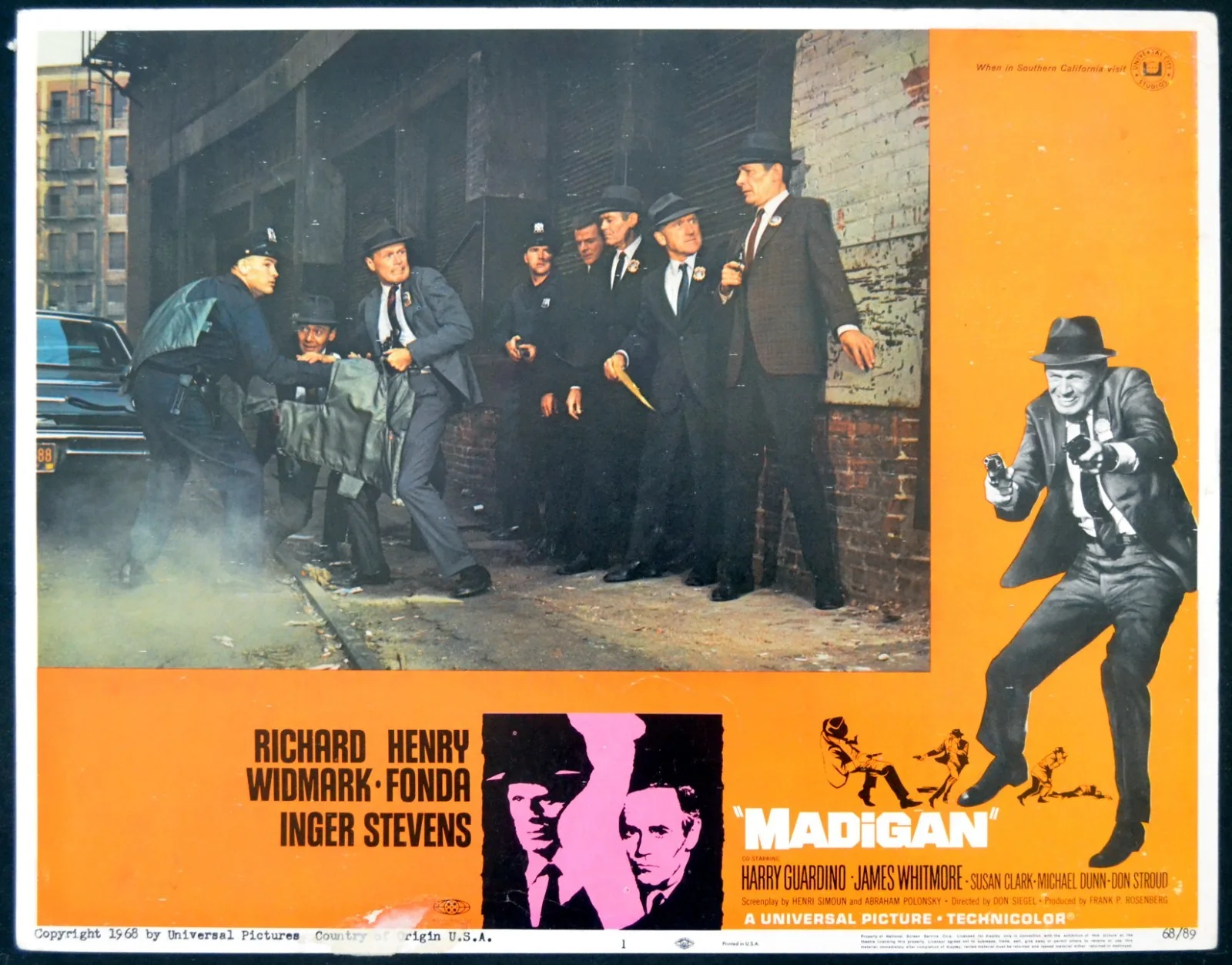 MADIGAN 1968 Richard Widmark, Henry Fonda - Don Siegel 7 LOBBY CARDS, изображение 2