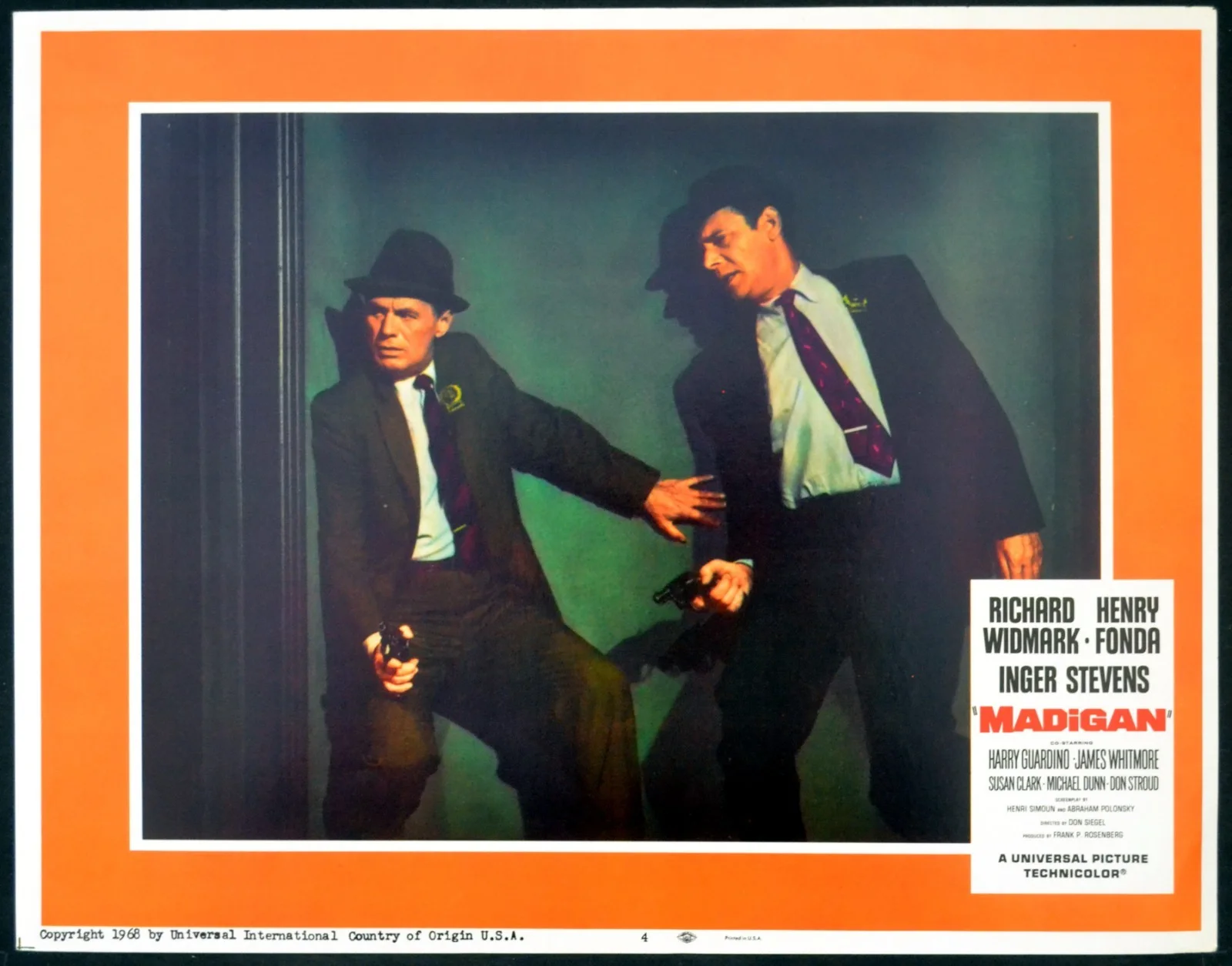 MADIGAN 1968 Richard Widmark, Henry Fonda - Don Siegel 7 LOBBY CARDS, изображение 4