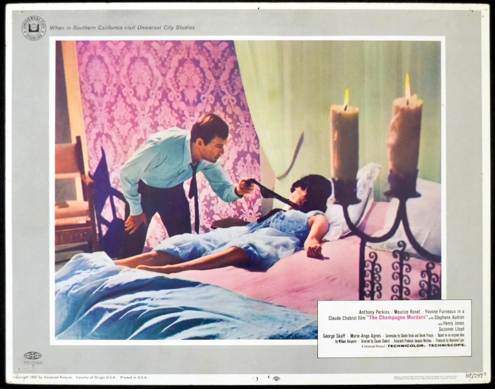CHAMPAGNE MURDERS 1967 Yvonne Furneaux, Anthony Perkins 6 LOBBY CARDS, изображение 3