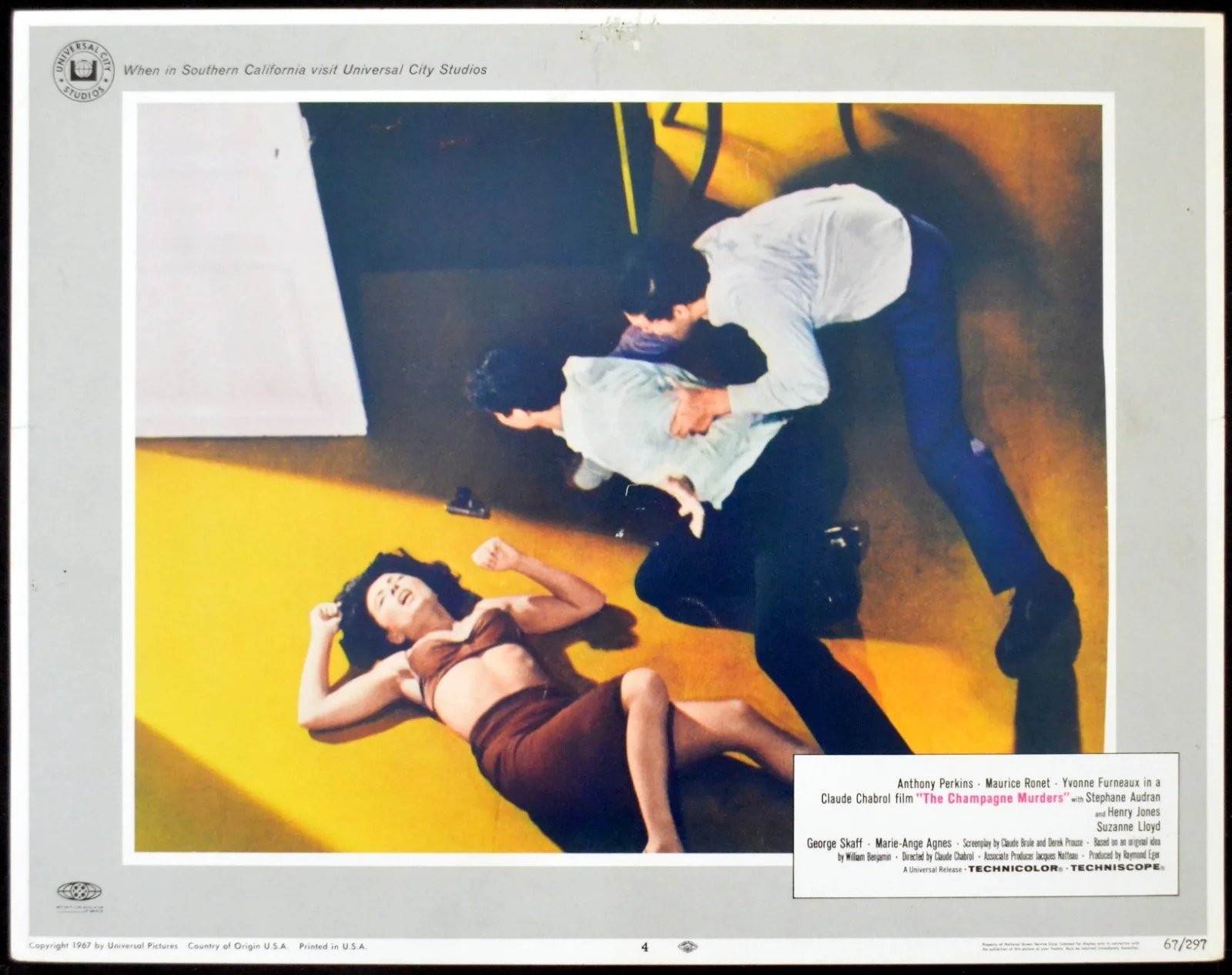 CHAMPAGNE MURDERS 1967 Yvonne Furneaux, Anthony Perkins 6 LOBBY CARDS, изображение 4