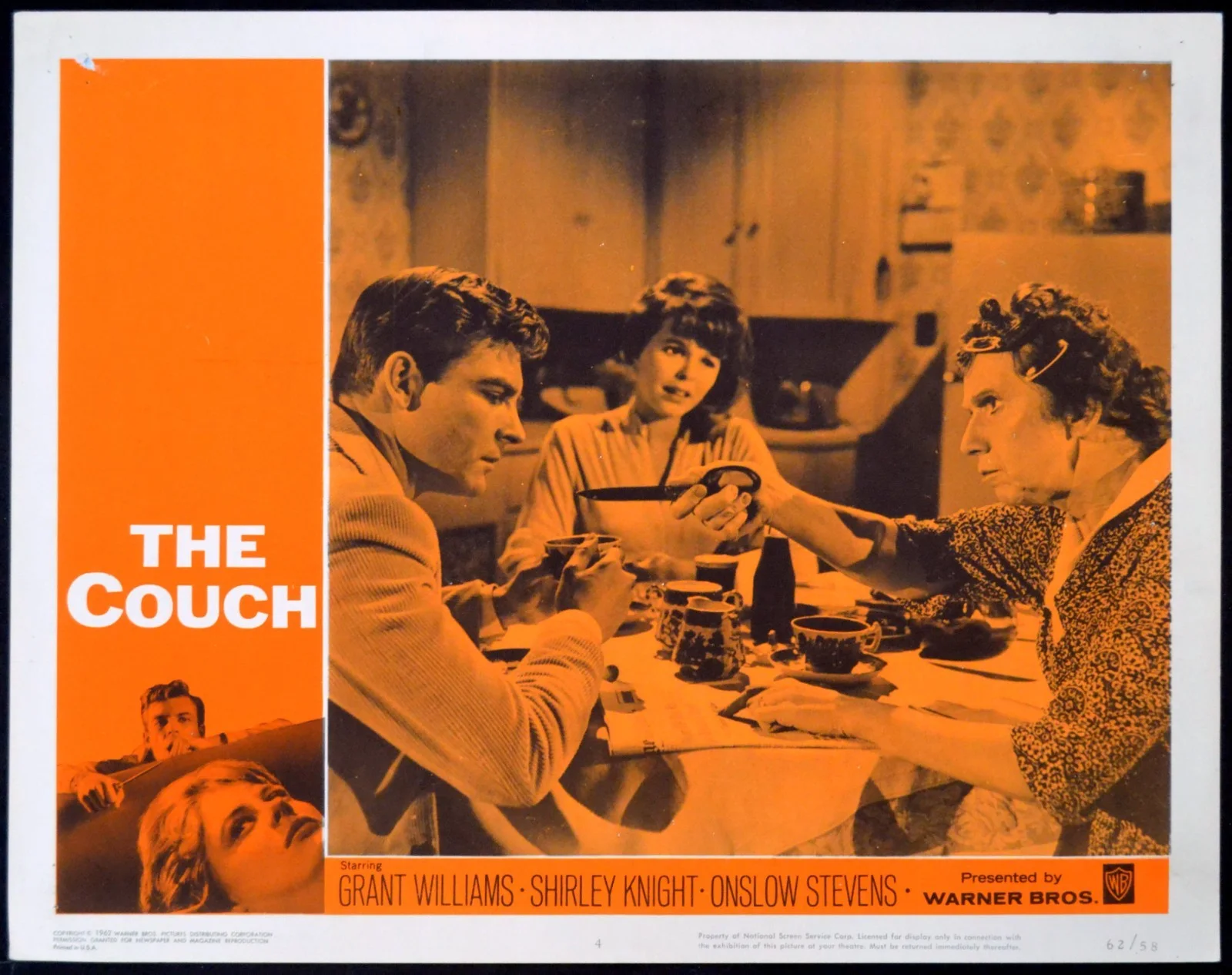 COUCH 1962 Grant Williams, Shirley Knight, Onslow Stevens 6 LOBBY CARDS, изображение 2