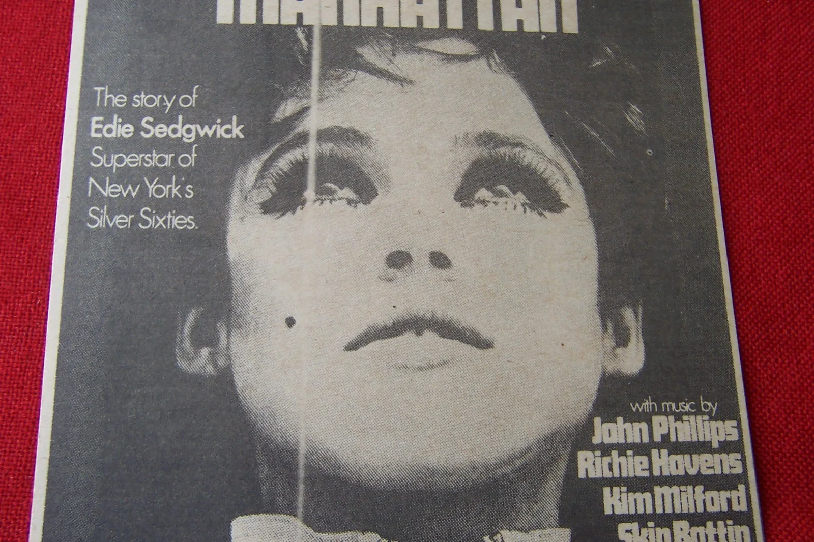 CIAO ! MANHATTAN EDIE SEDGWICK FILM 1973 ORIGINAL VINTAGE ADVERT, изображение 3