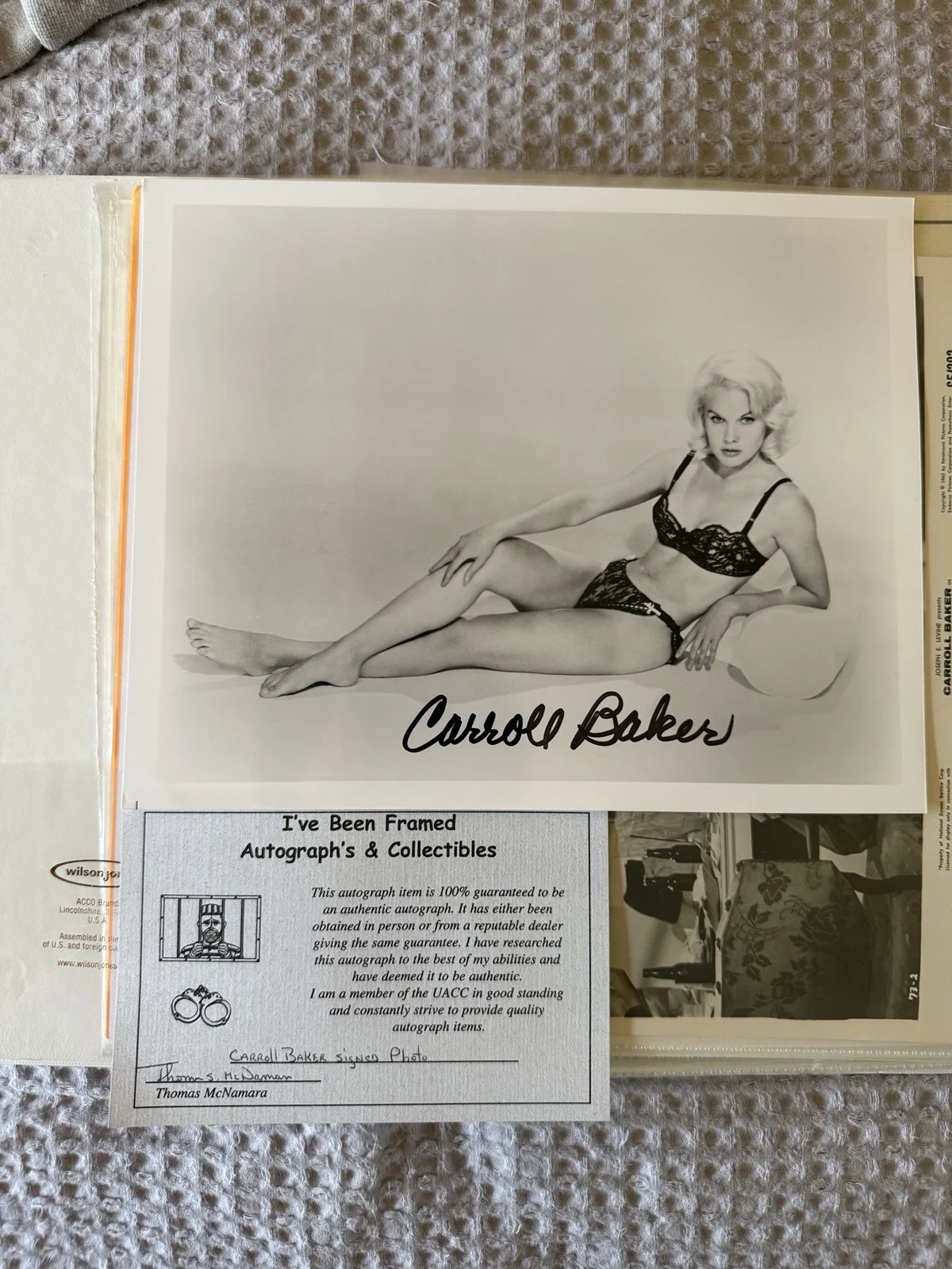 Carroll Baker — Carroll Baker in Lingerie Autographed 8x10 B&W Photo