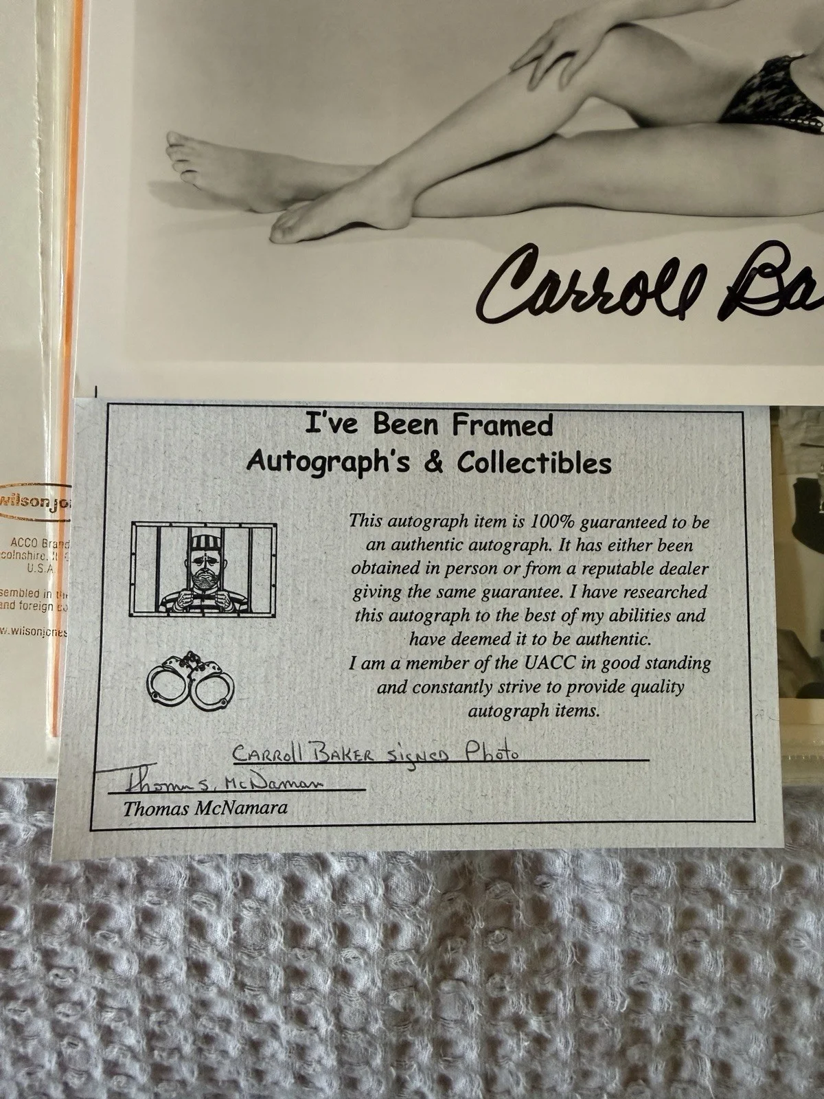 Carroll Baker — Carroll Baker in Lingerie Autographed 8x10 B&W Photo, изображение 3