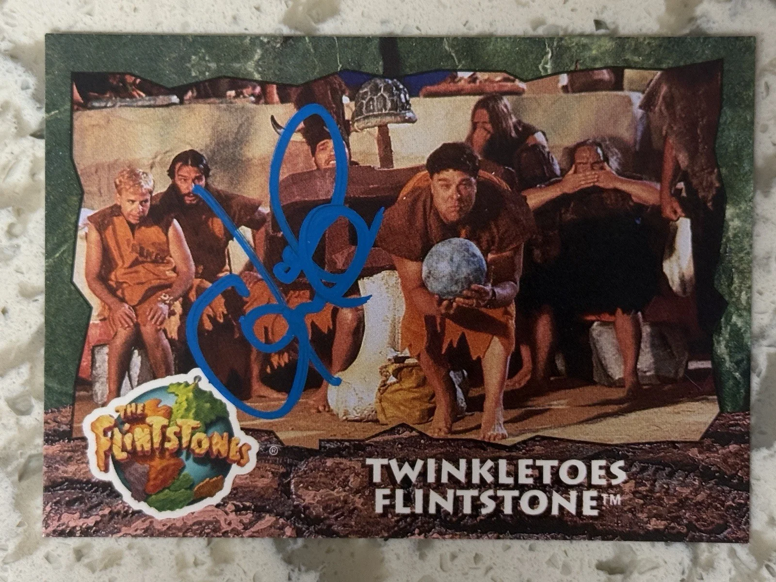 John Goodman — Topps Twinkletoes Flintstone Signed By John Goodman Everest COA Fred Flintstone, image 2