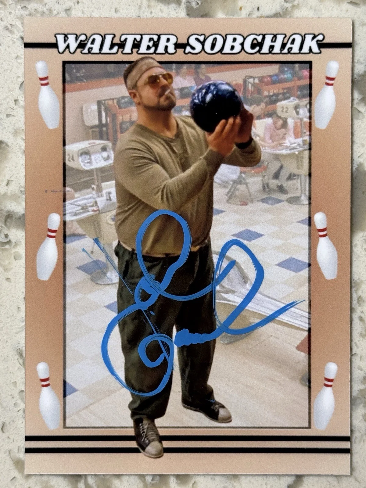 John Goodman — John Goodman Signed Walter Sobchak Custom Trading Card Big Lebowski Everest COA, image 2