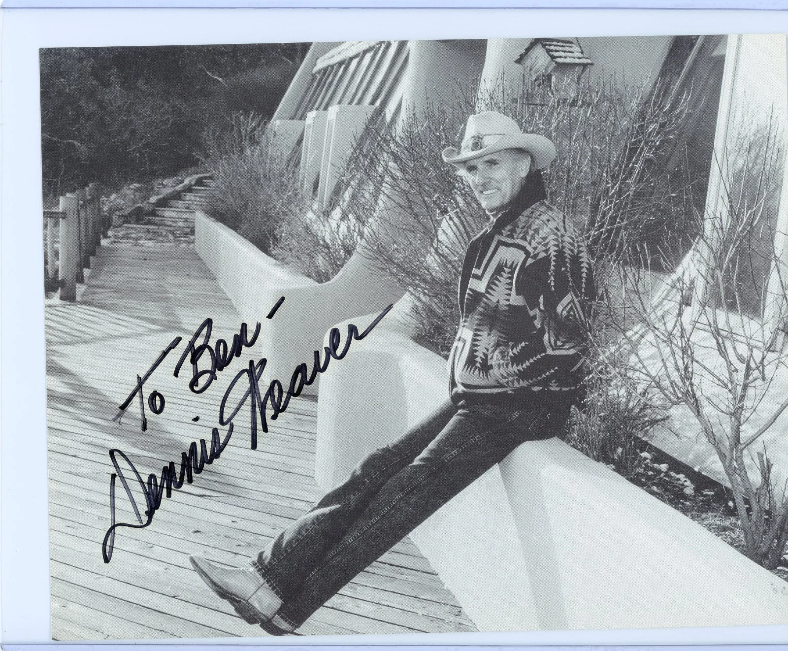 Dennis Weaver — Dennis Weaver Signed Autographed Photo Gunsmoke Chester