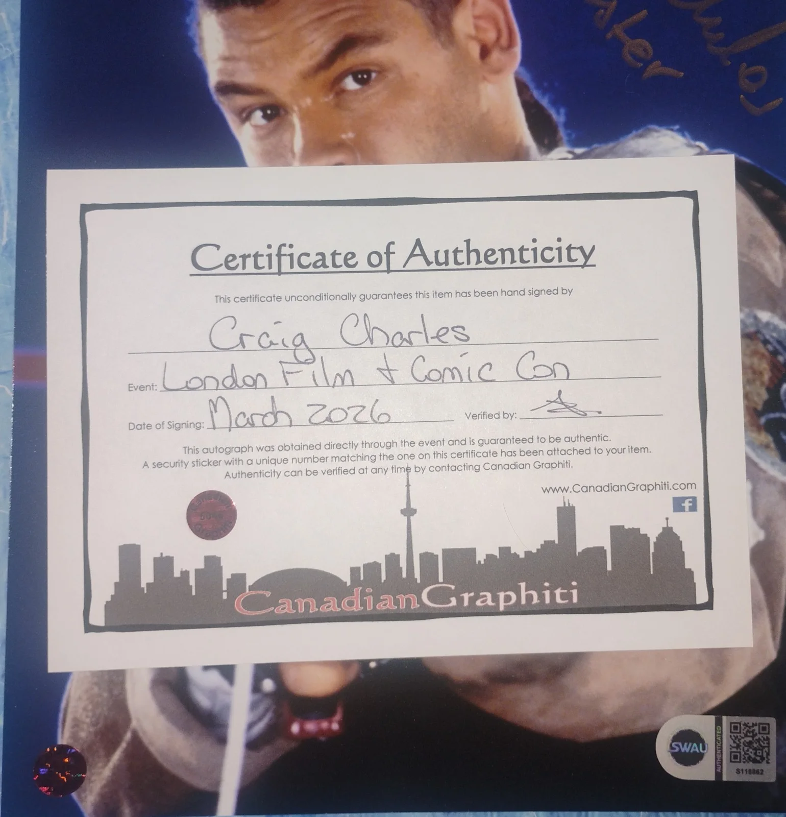 Craig Charles Hand Signed Autograph 8x10 Photo SWAU COA Red Dwarf NO US TARIFFS, изображение 5
