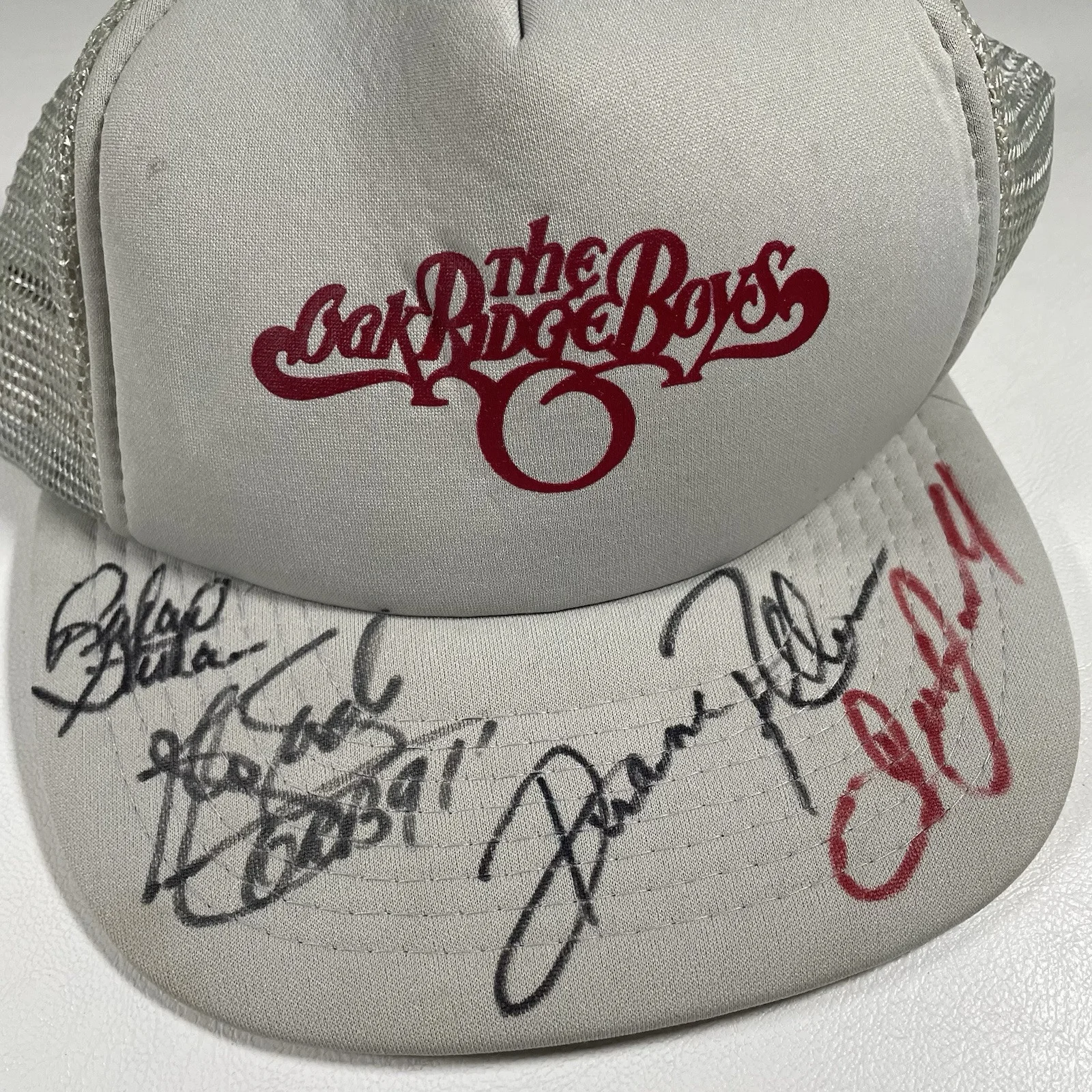 Vtg The Oak Ridge Boys Signed Trucker Hat Snapback Cap Band Autographed Music, image 3