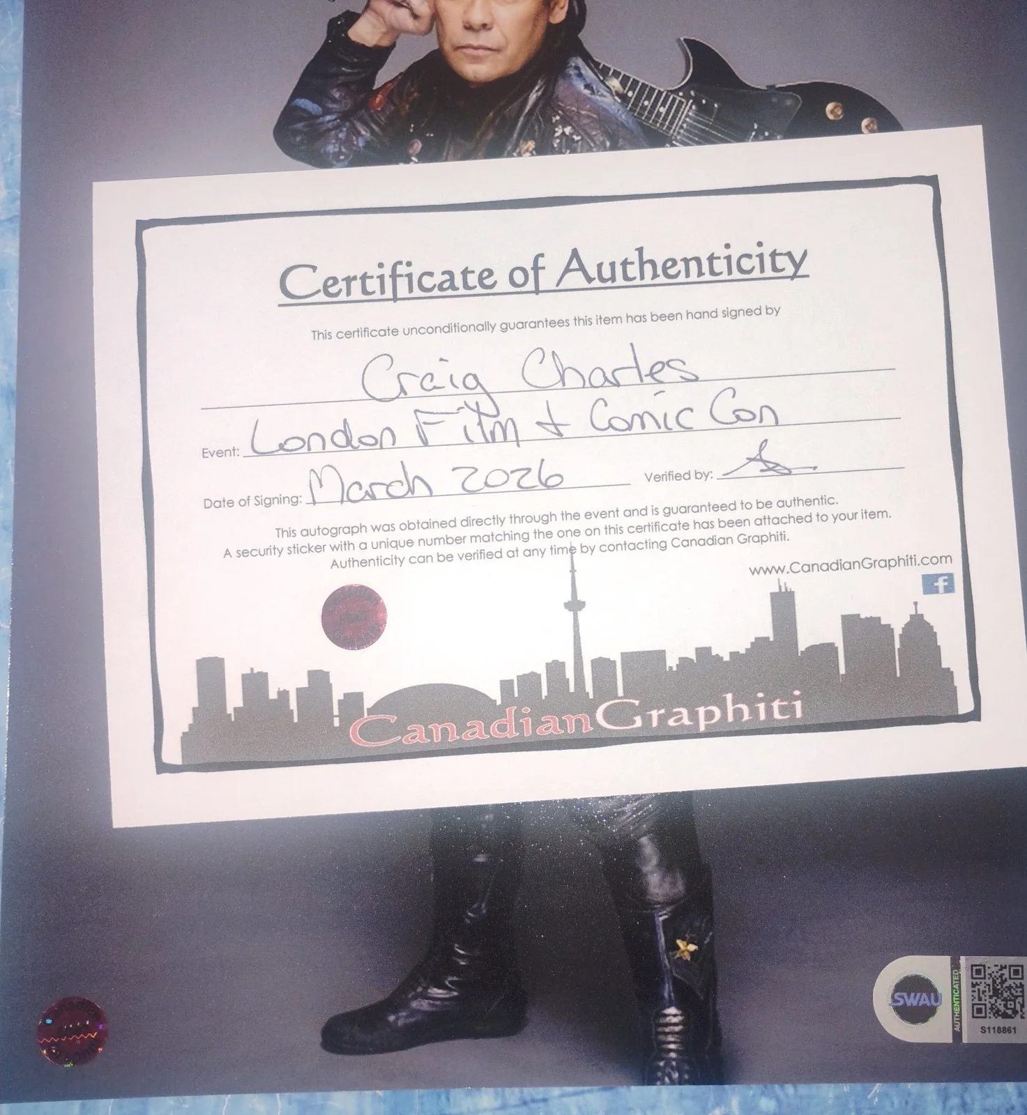 Craig Charles Hand Signed Autograph 8x10 Photo SWAU COA Red Dwarf NO US TARIFFS, изображение 5