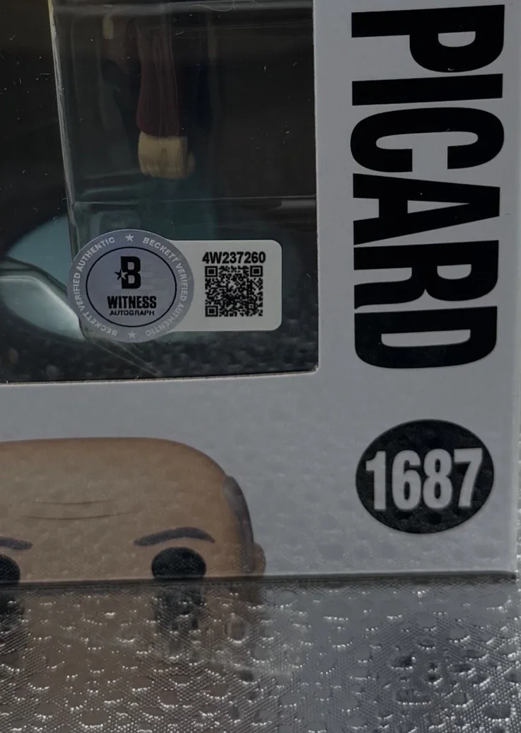 Patrick Stewart — PATRICK STEWART SIGNED STAR TREK JEAN-LUC PICARD FUNKO POP GLITTER BAS BECKETT 6, image 5