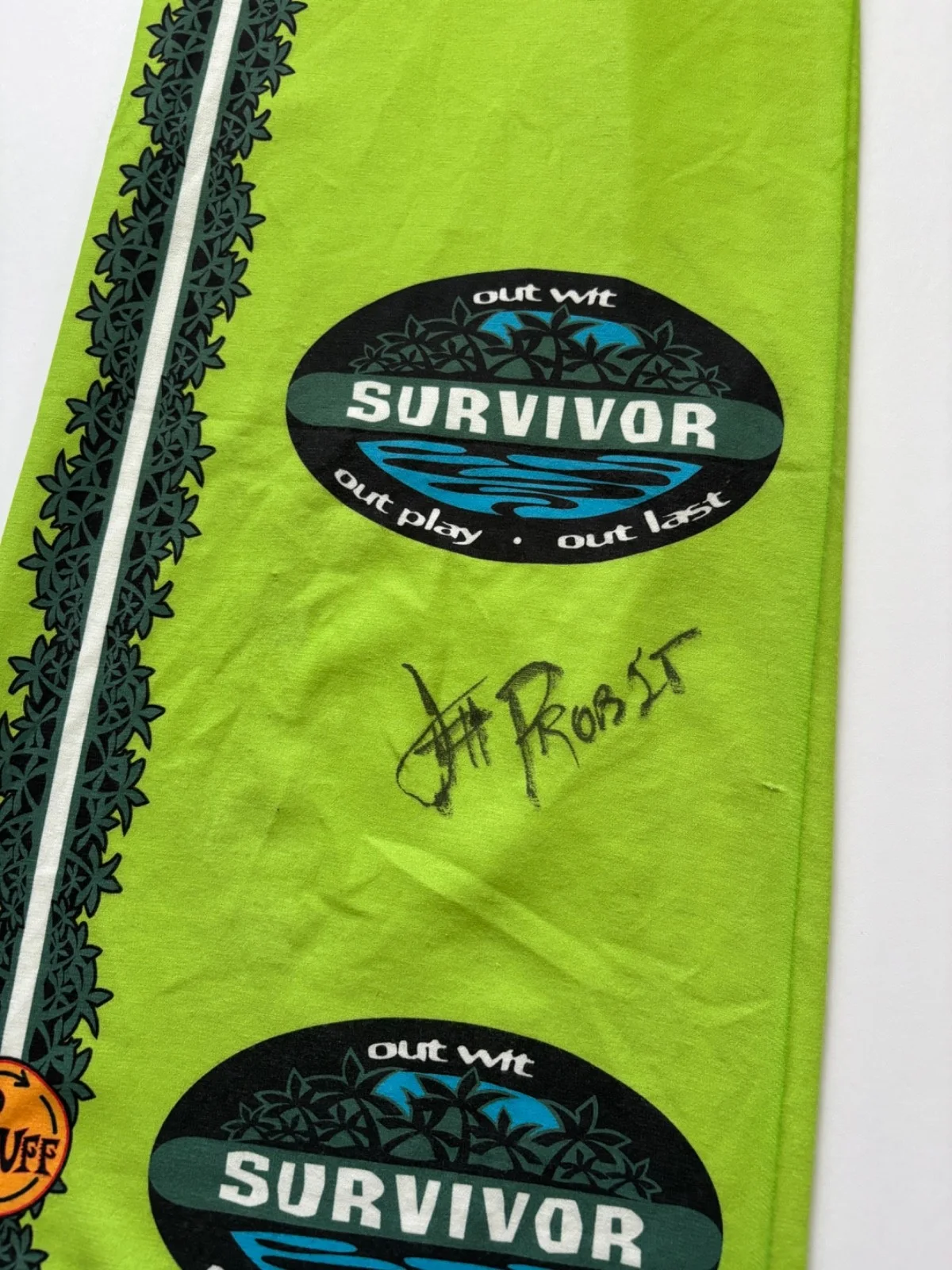 JEFF PROBST SIGNED SURVIVOR SEASON 1 BORNEO OFFICIAL BUFF TV SHOW HOST BAS, image 2