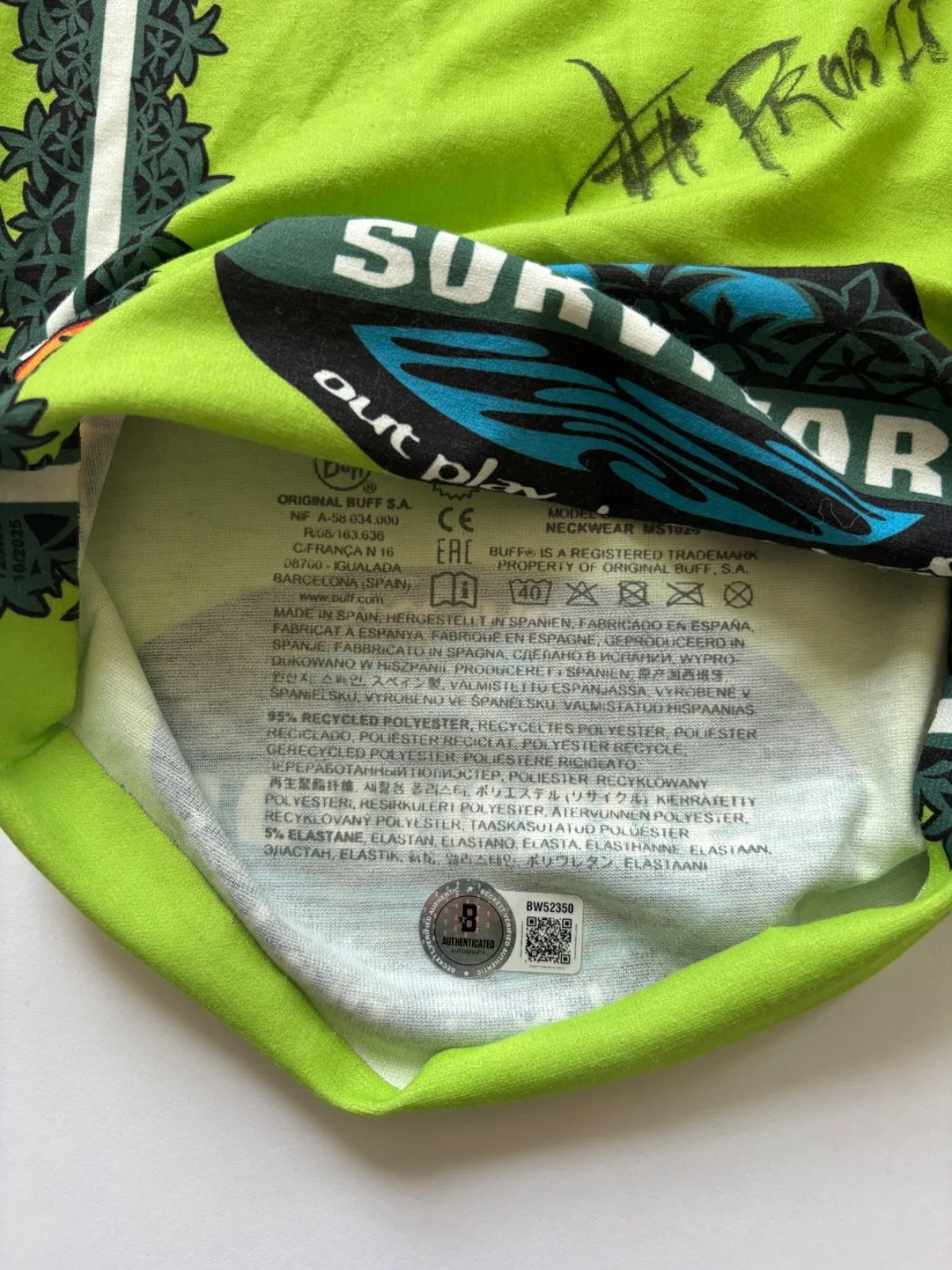 JEFF PROBST SIGNED SURVIVOR SEASON 1 BORNEO OFFICIAL BUFF TV SHOW HOST BAS, image 3