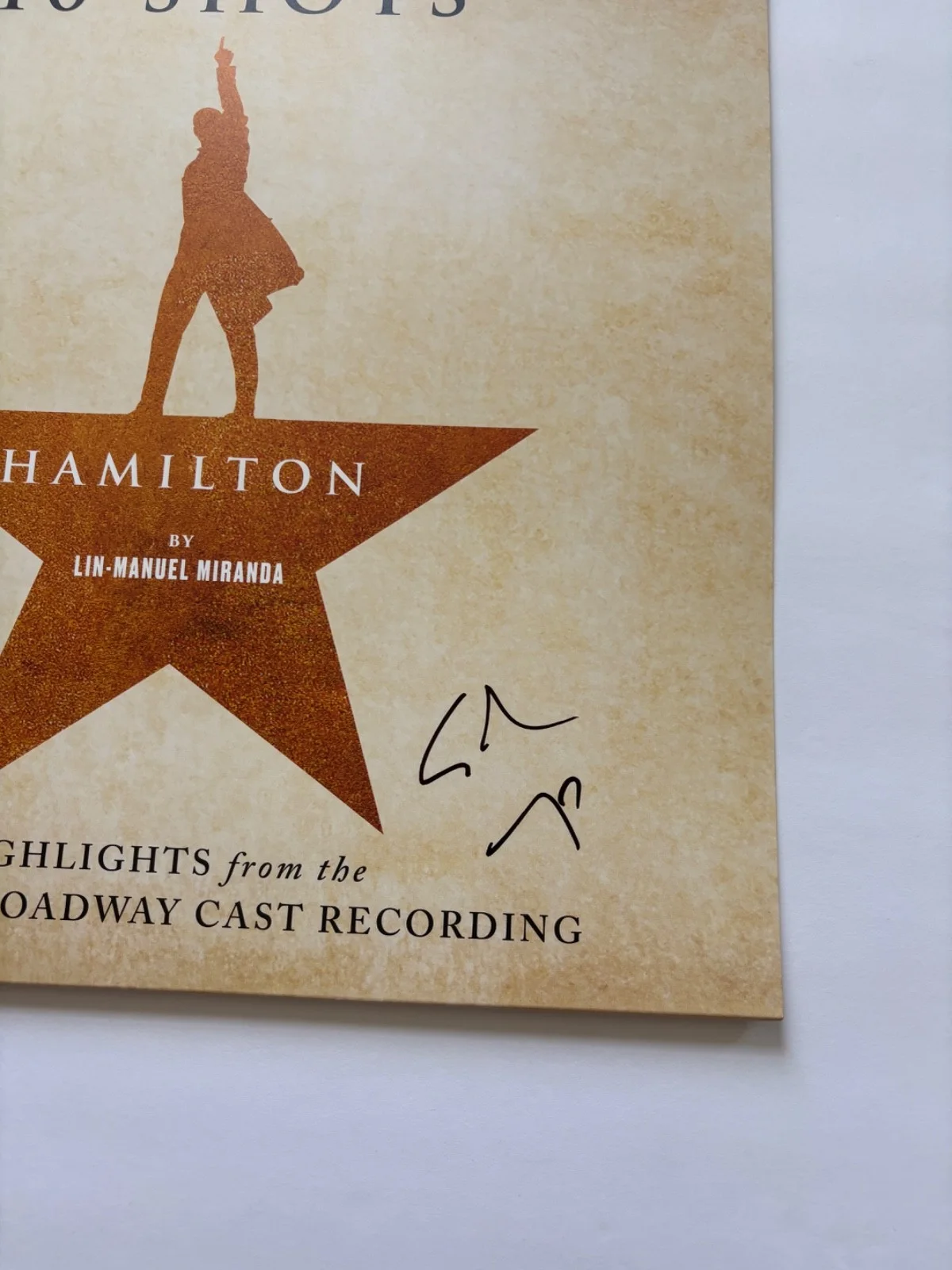 LIN MANUEL MIRANDA SIGNED HAMILTON 10 SHOTS VINYL LP BROADWAY PLAY ALBUM BAS, изображение 2