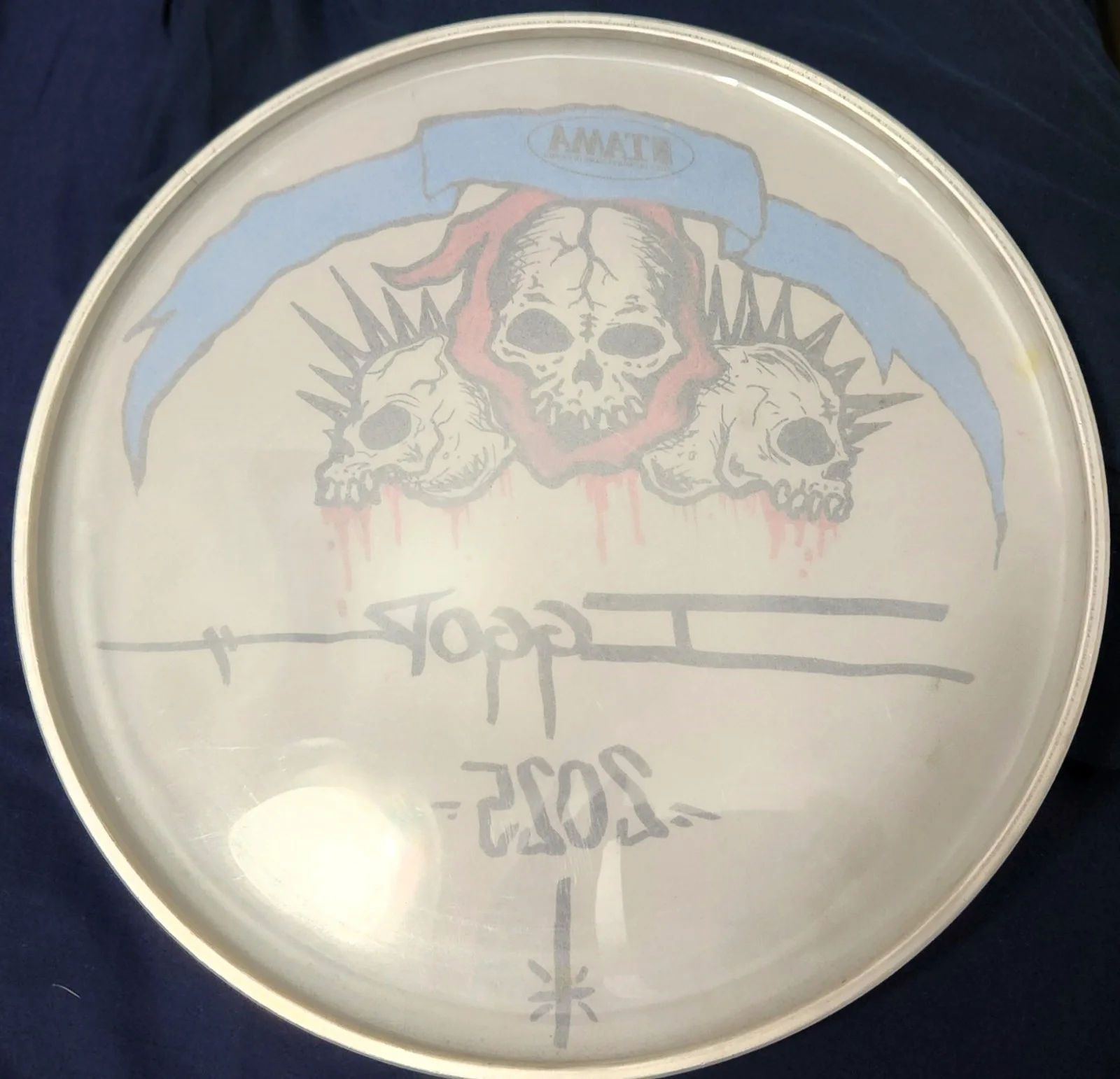 Sepultura Igor Cavalera Signed Drumhead with Artwork 1/1 Slayer Obituary Death, изображение 2