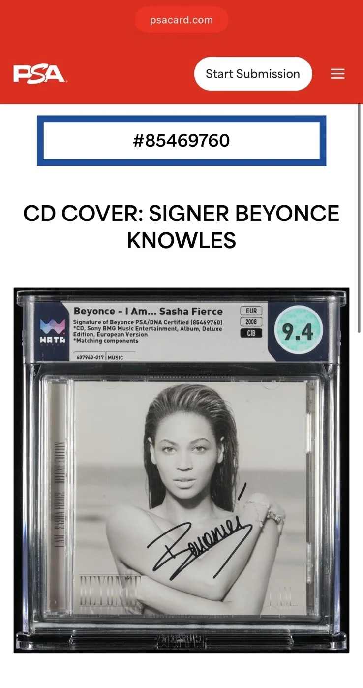 BEYONCE Signed I Am Sasha Fierce CD PSA/DNA Certified WATA 9.4 A Graded 1/1 RARE, image 3