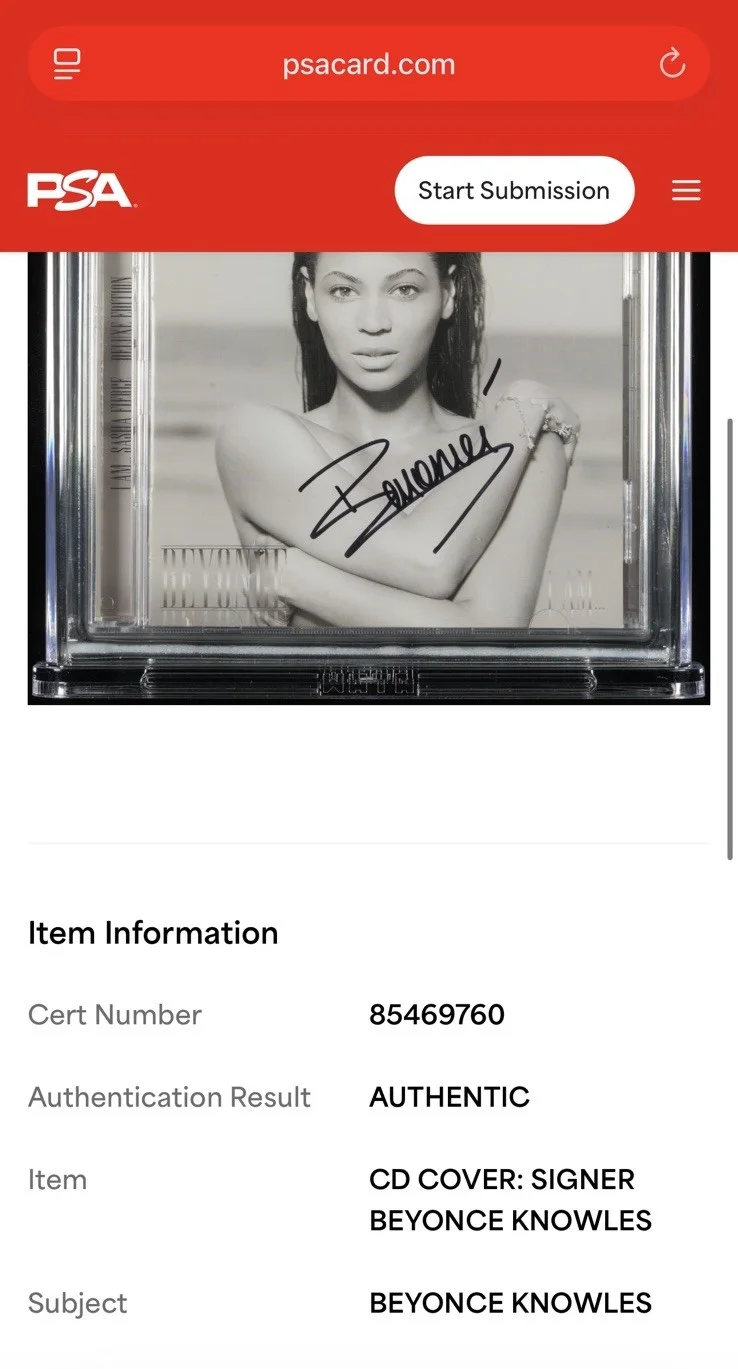 BEYONCE Signed I Am Sasha Fierce CD PSA/DNA Certified WATA 9.4 A Graded 1/1 RARE, image 4