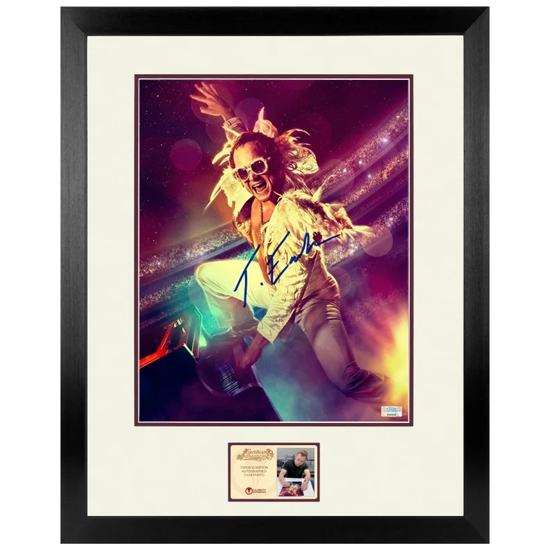 Taron Egerton — Taron Egerton Autographed Rocketman Elton John 11x14 Framed Photo