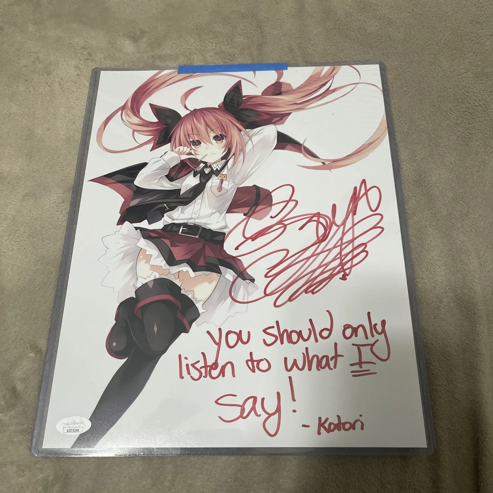Bryn Apprill — Date A Live Signed Photo Bryn Apprill Kotori Itsuka Anime Autograph JSA COA 242