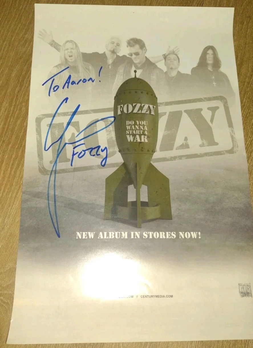 Fozzy Promo Poster Autographed Chris Jericho Y2j, image 2