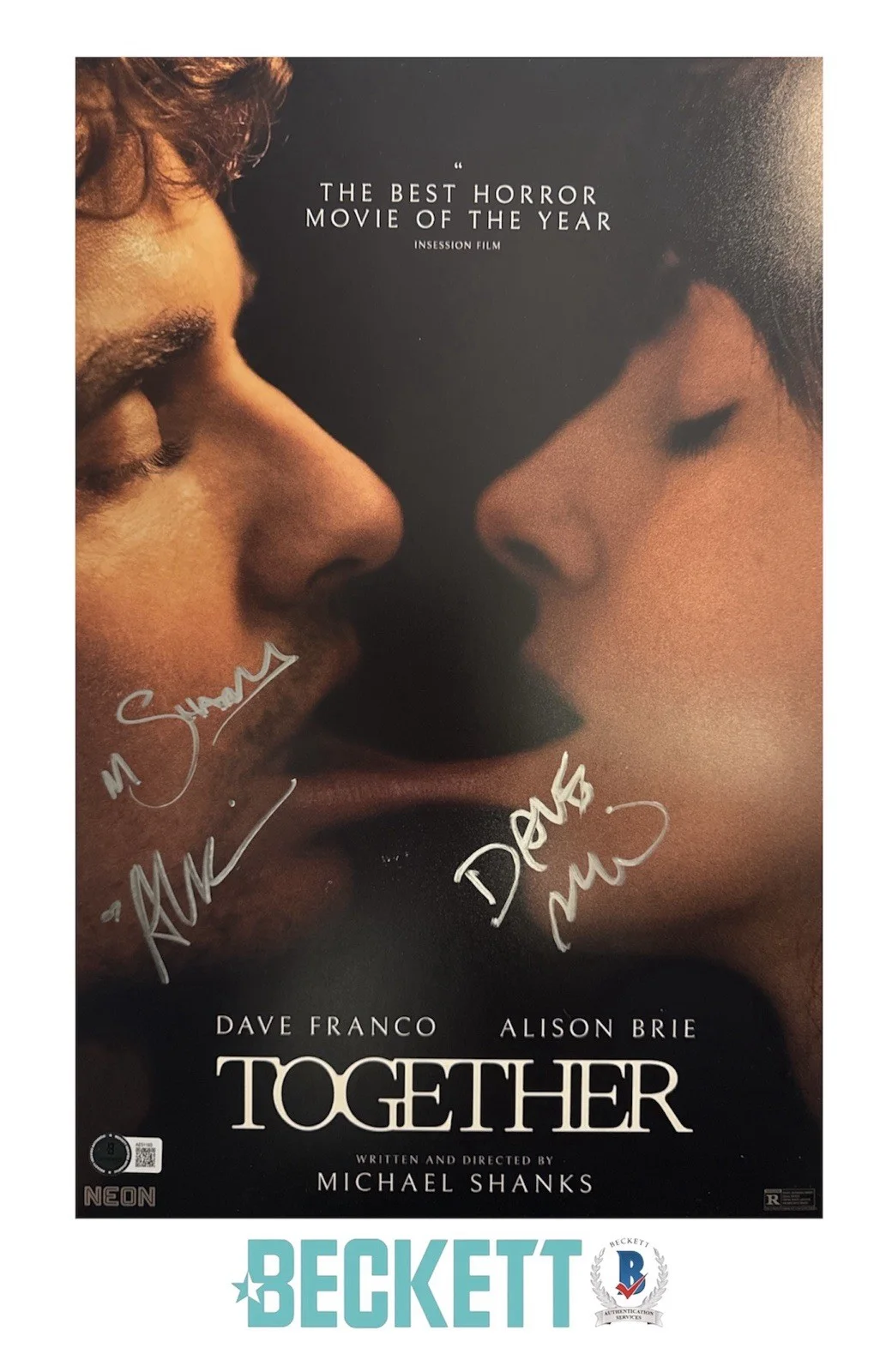 Alison Brie Dave Franco Michael Shanks — Alison Brie Dave Franco Michael Shanks Signed 11x17 Together Photo Beckett COA