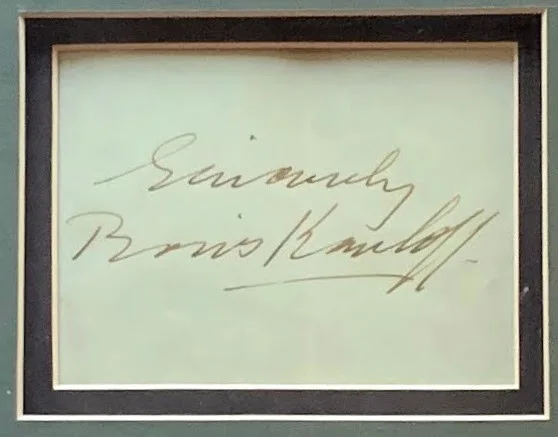 Boris Karloff — JSA LOA Framed & matted CUT autographed BORIS KARLOFF signed "FRANKENSTEIN", image 2