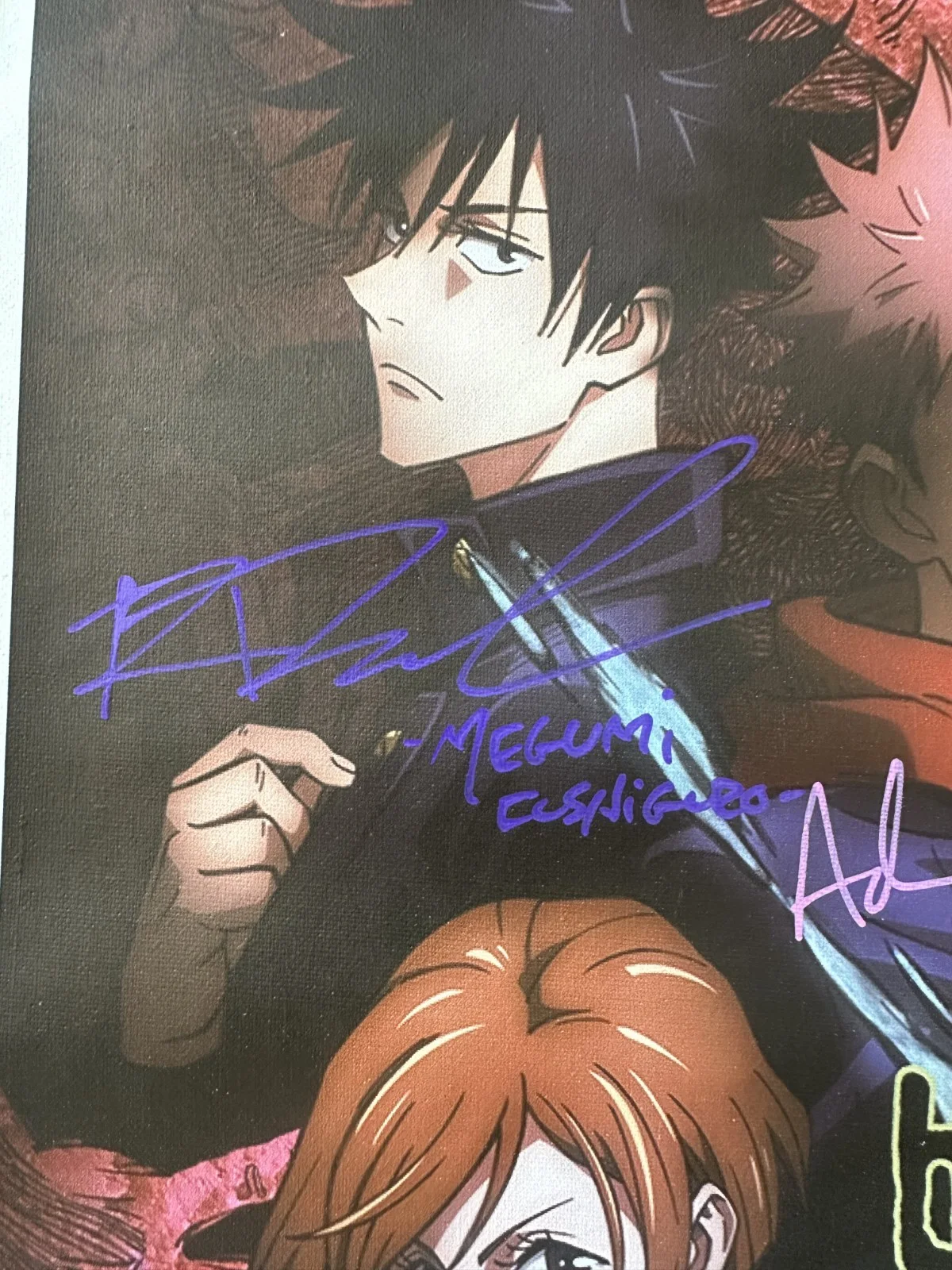Jujutsu Kaisen Cast Signed 16 x 24 Canvas Poster - Yuji, Gojo, Nobara, Megumi, изображение 5
