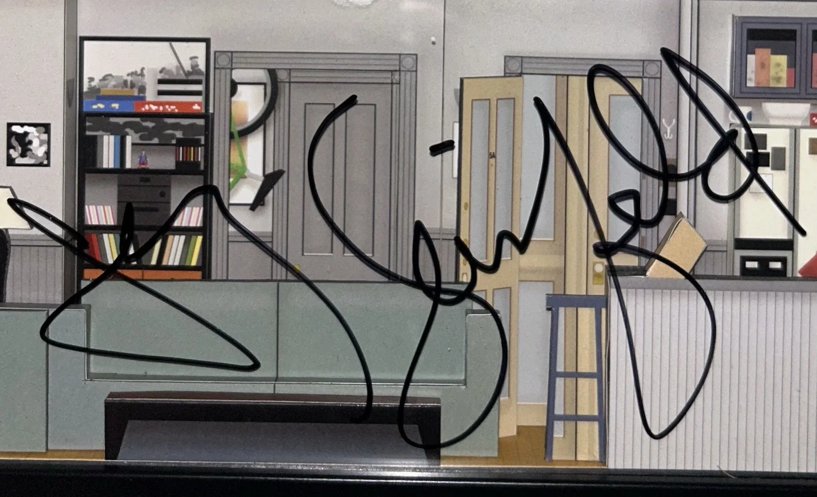 Jerry Seinfeld — Jerry Seinfeld Signed Set Replica Diorama Shadowbox Autographed JSA COA, image 2