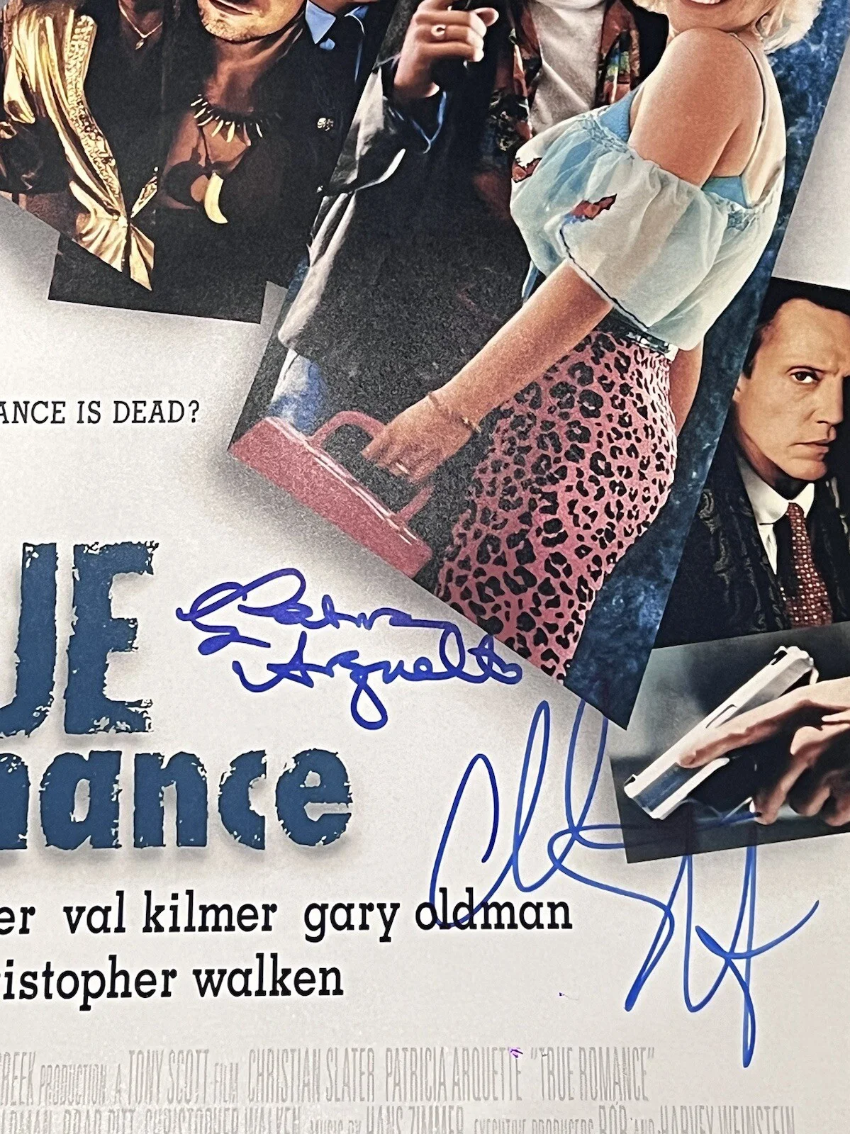 PATRCIA ARQUETTE — CHRISTIAN SLATER x PATRICIA ARQUETTE SIGNED TRUE ROMANCE 12x18 PHOTO BAS BN92337, изображение 2