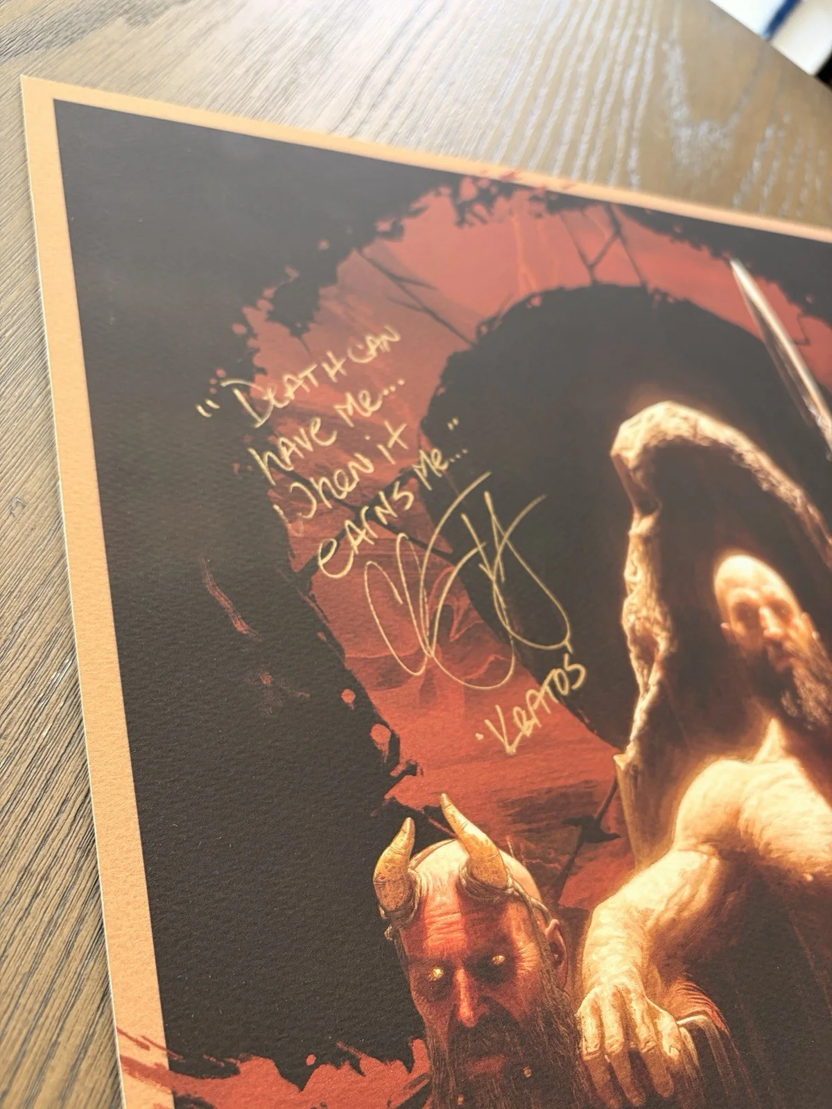 Christopher Judge — SIGNED God of War Print Christopher Judge "Death Can Have Me" JSA Jake Kontou, изображение 2
