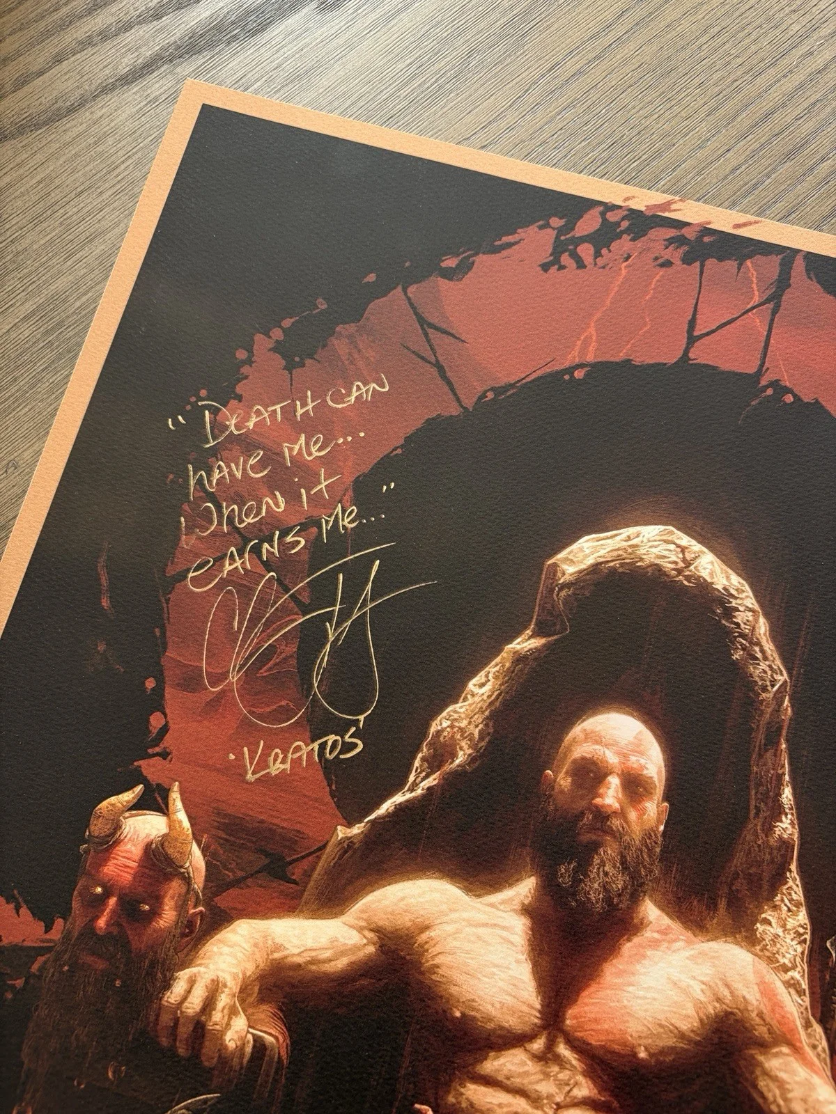 Christopher Judge — SIGNED God of War Print Christopher Judge "Death Can Have Me" JSA Jake Kontou, изображение 3
