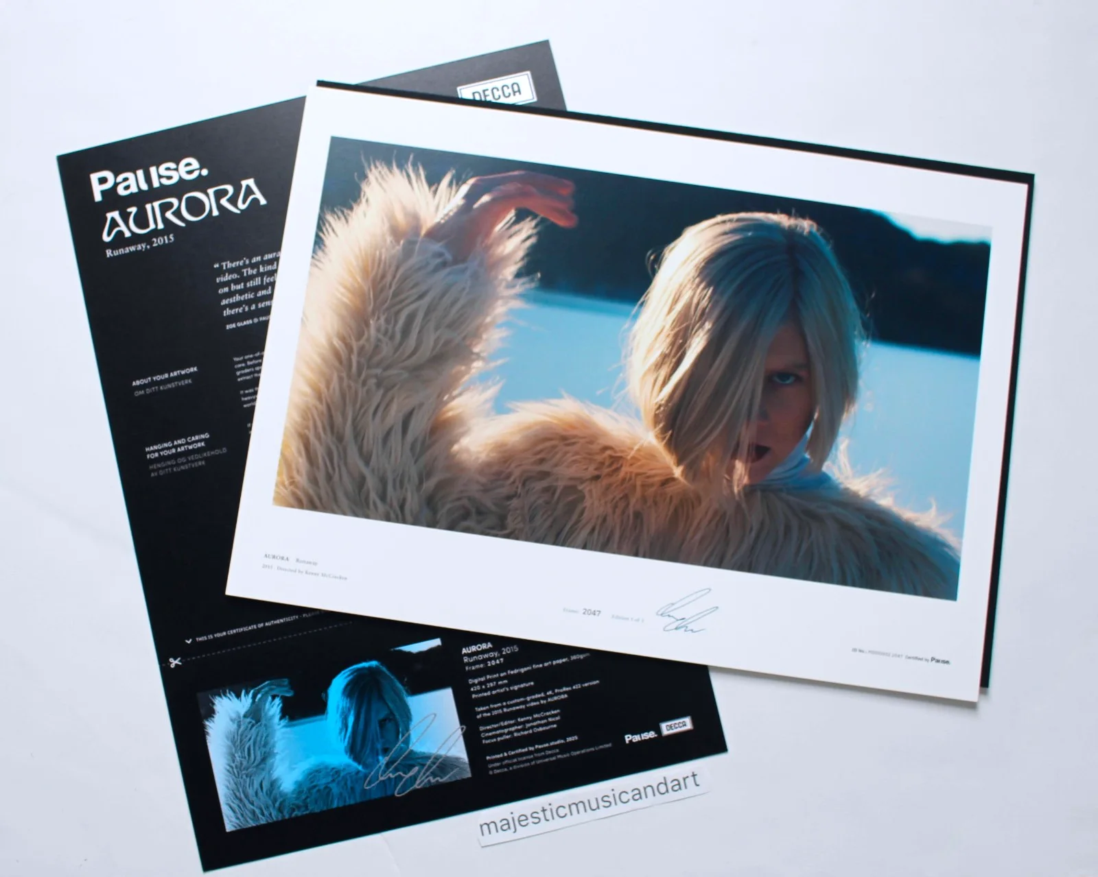 AURORA ORIGINAL SIGNED PHOTOGRAPH SWEDEN FILM STILL FROM RUNAWAY VINYL LP VIDEO, изображение 2