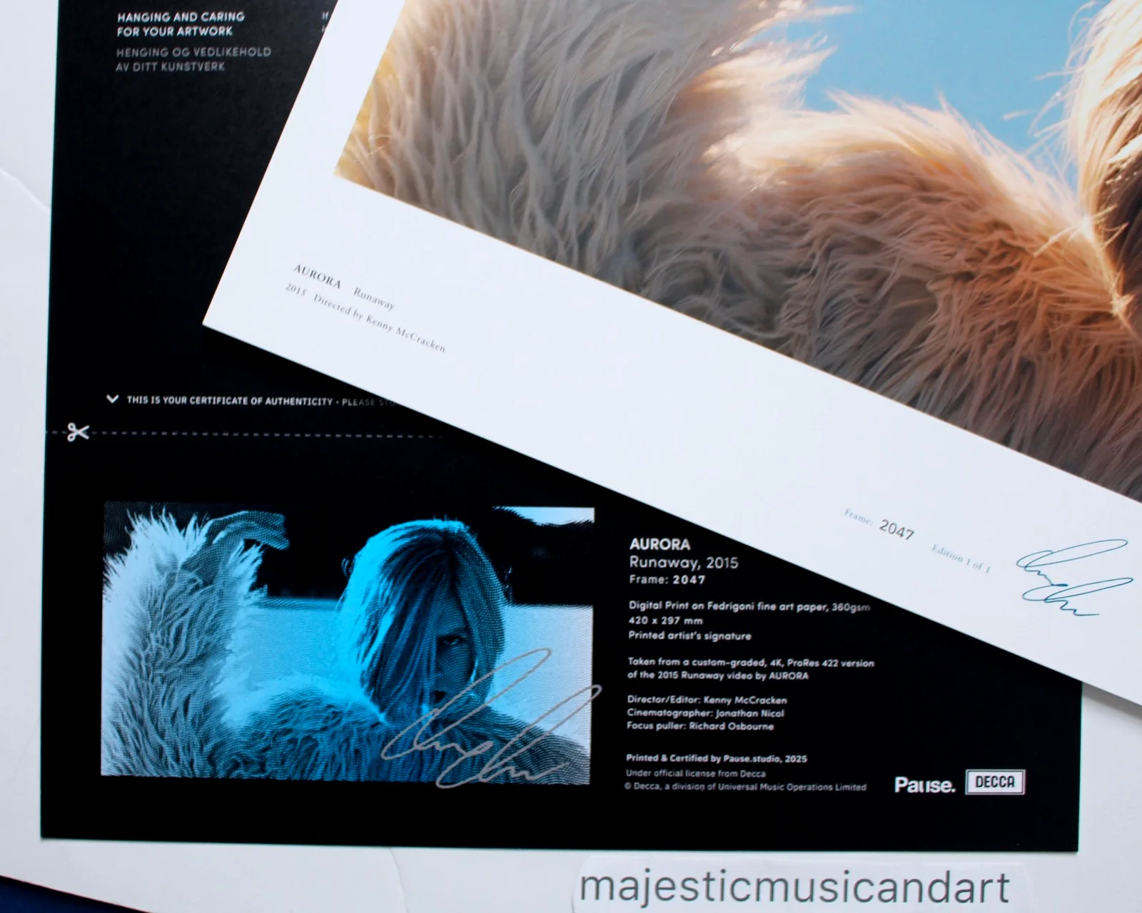 AURORA ORIGINAL SIGNED PHOTOGRAPH SWEDEN FILM STILL FROM RUNAWAY VINYL LP VIDEO, изображение 4