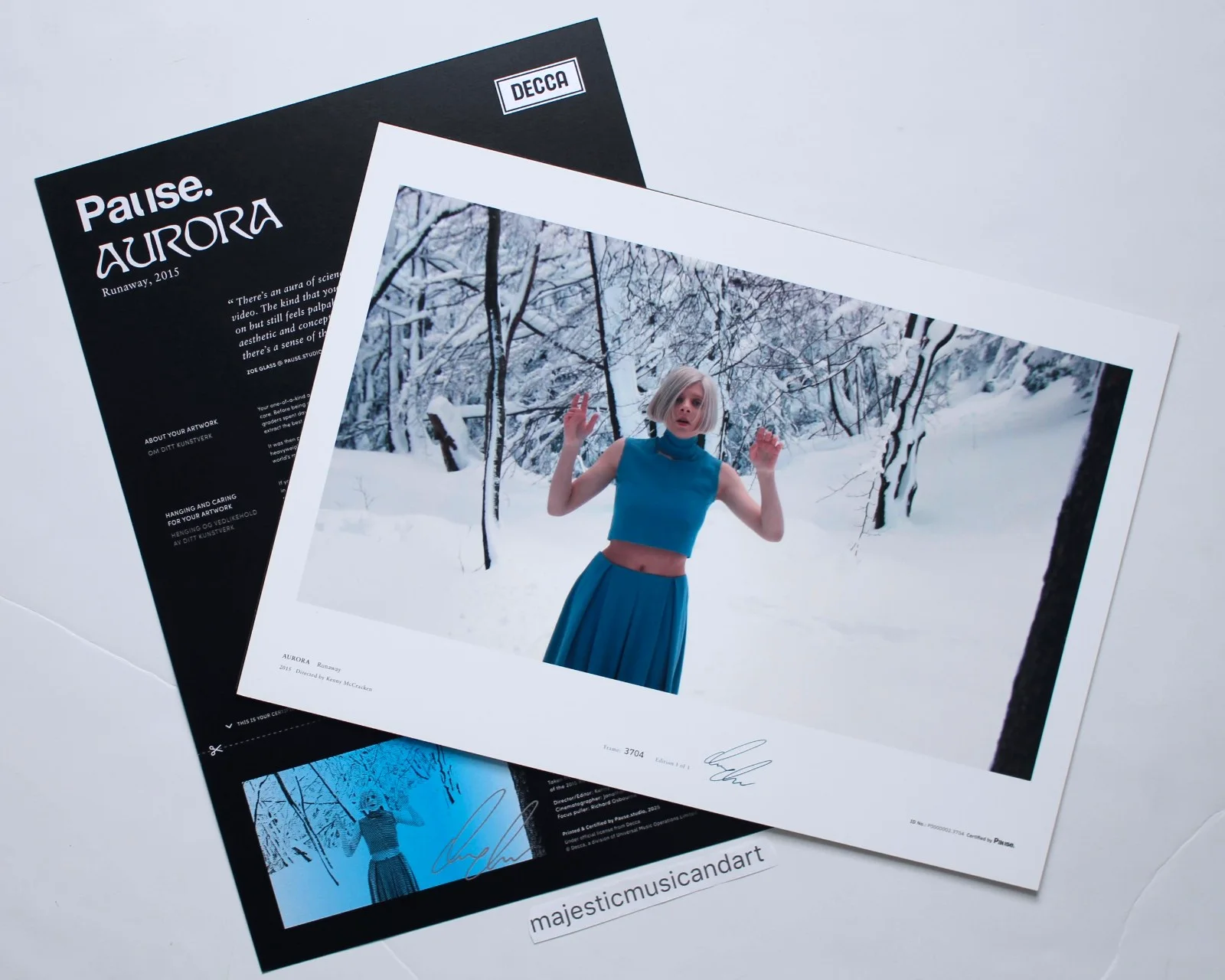 AURORA ORIGINAL SIGNED PHOTOGRAPH SWEDEN FILM STILL FROM RUNAWAY VINYL LP VIDEO, изображение 2
