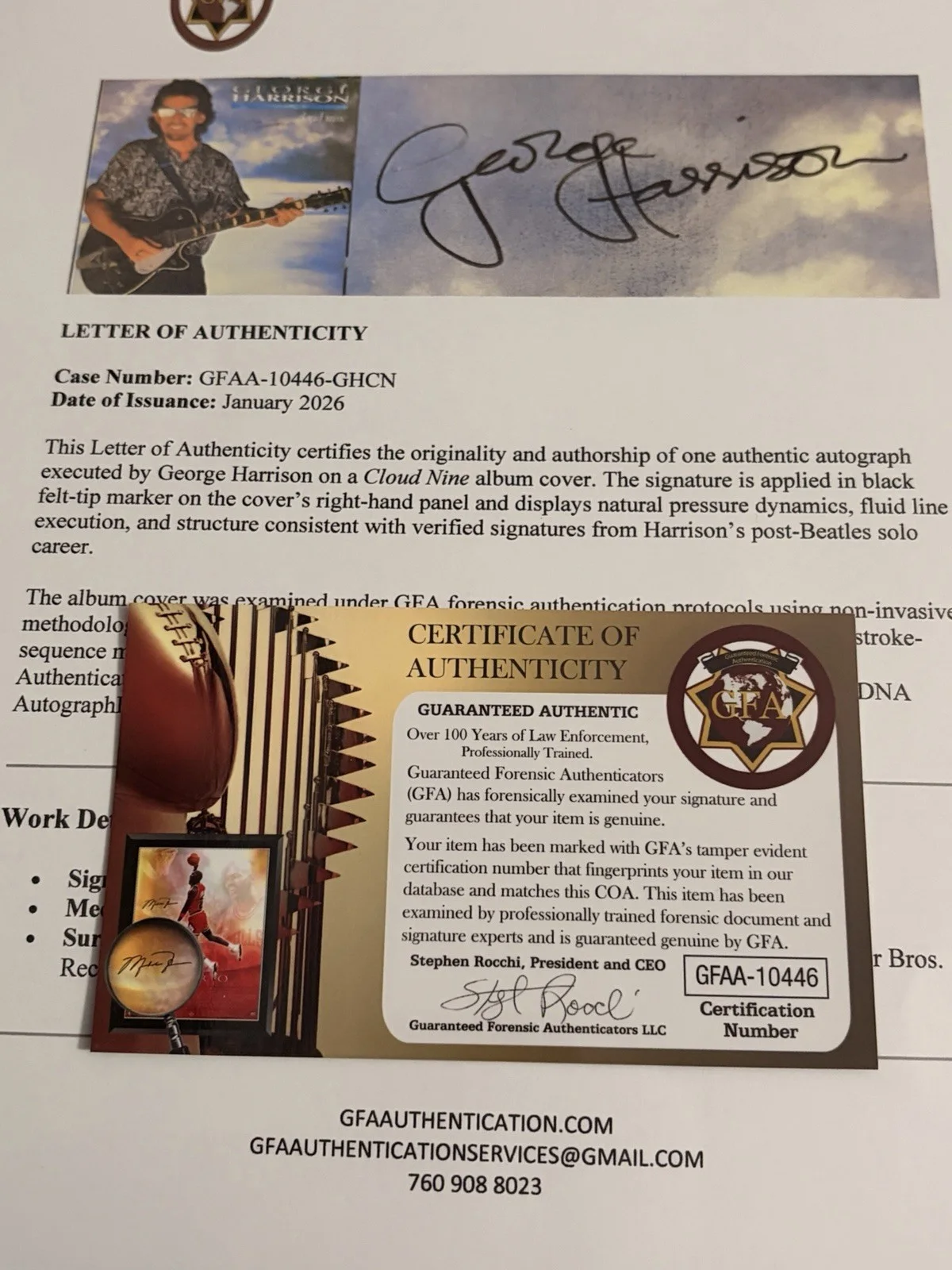 George Harrison — George Harrison Authentic Signed Cloud Nine Album -GFA COA, image 3