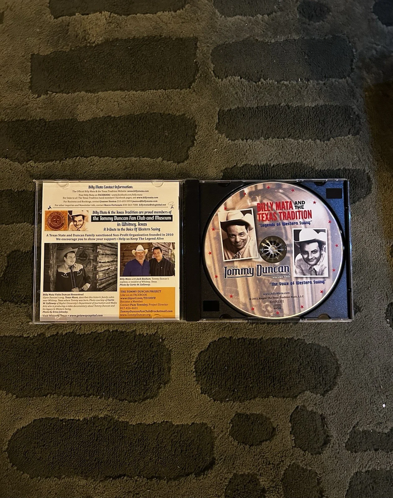Billy Mata & The Texas Tradition Tommy Duncan Volume Two Signed Country Music CD, изображение 3